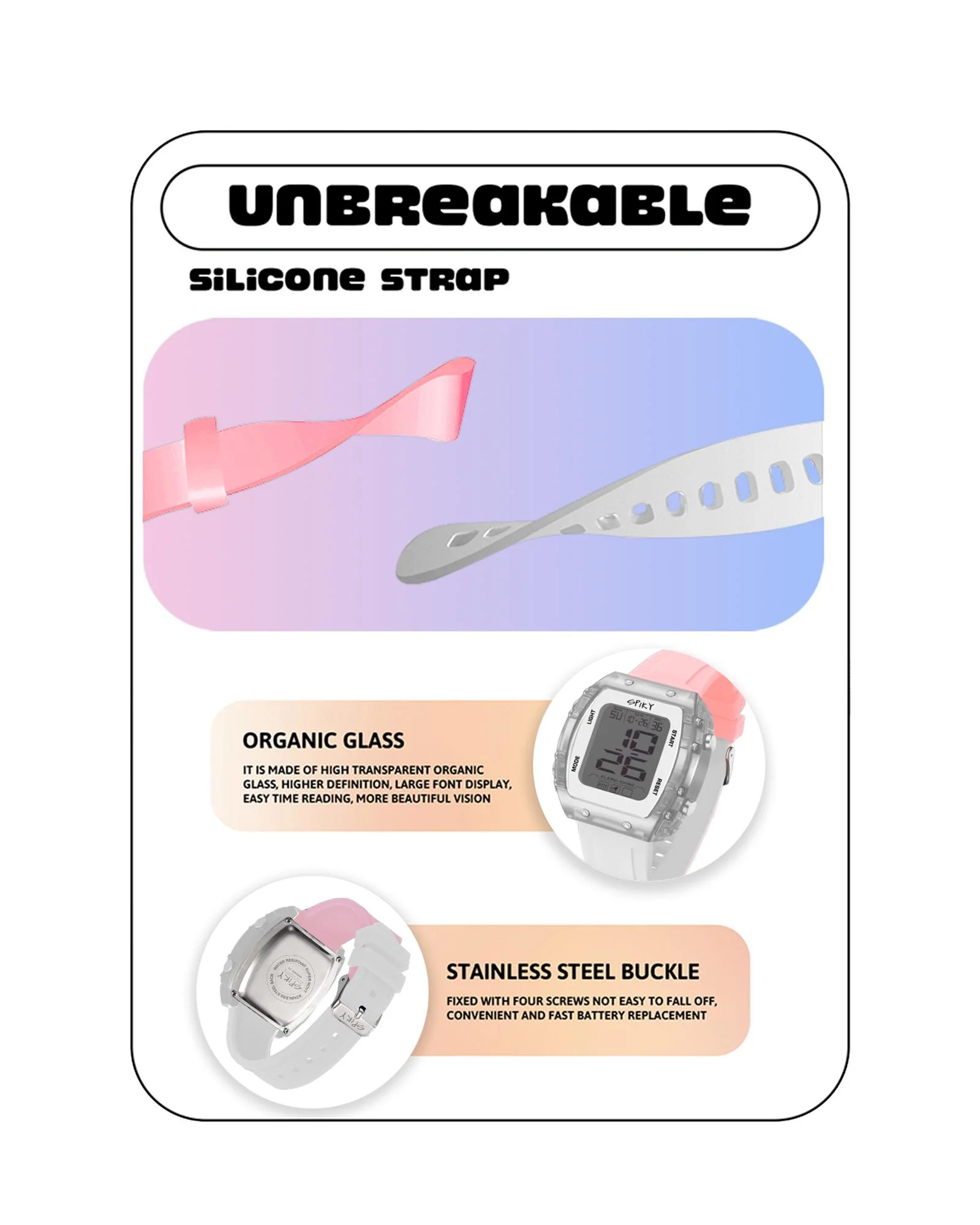 Spiky Digital Sports Watch for Kids EVA36 - Image 7