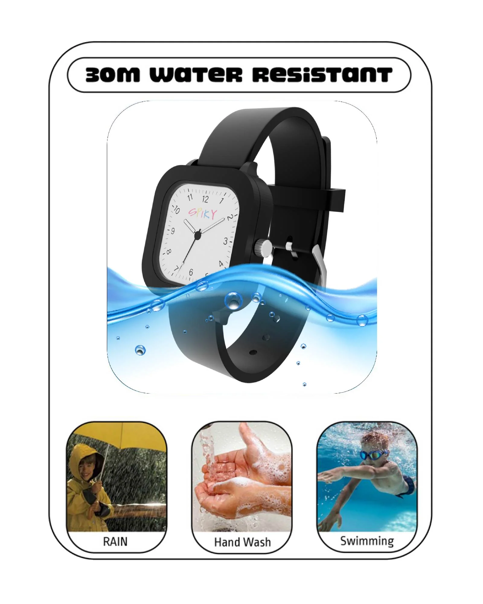 Spiky Square Stylish Analog Watch for Kids EVA37 - Image 15