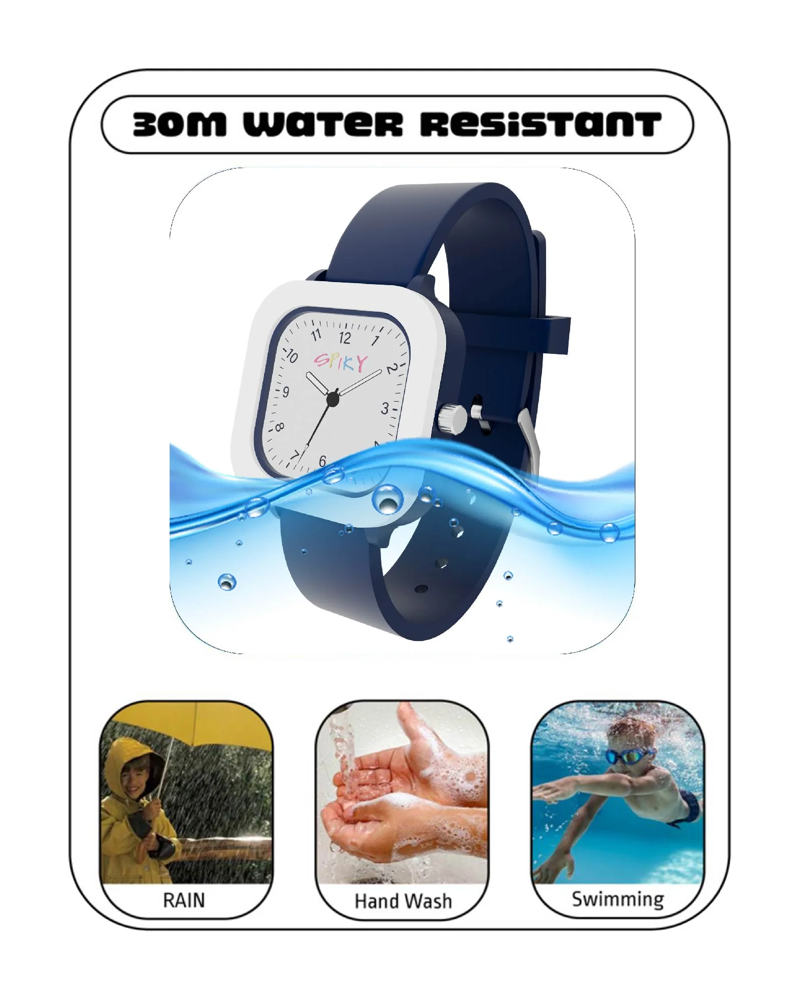 Spiky Square Stylish Analog Watch for Kids EVA37 - Image 25