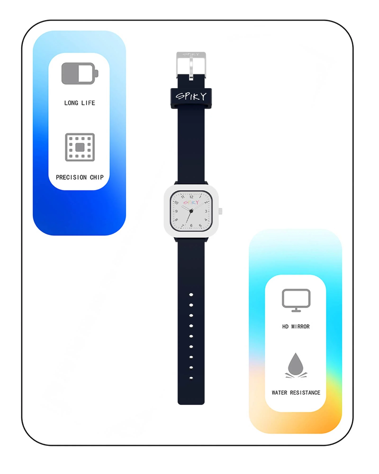 Spiky Square Stylish Analog Watch for Kids EVA37 - Image 26