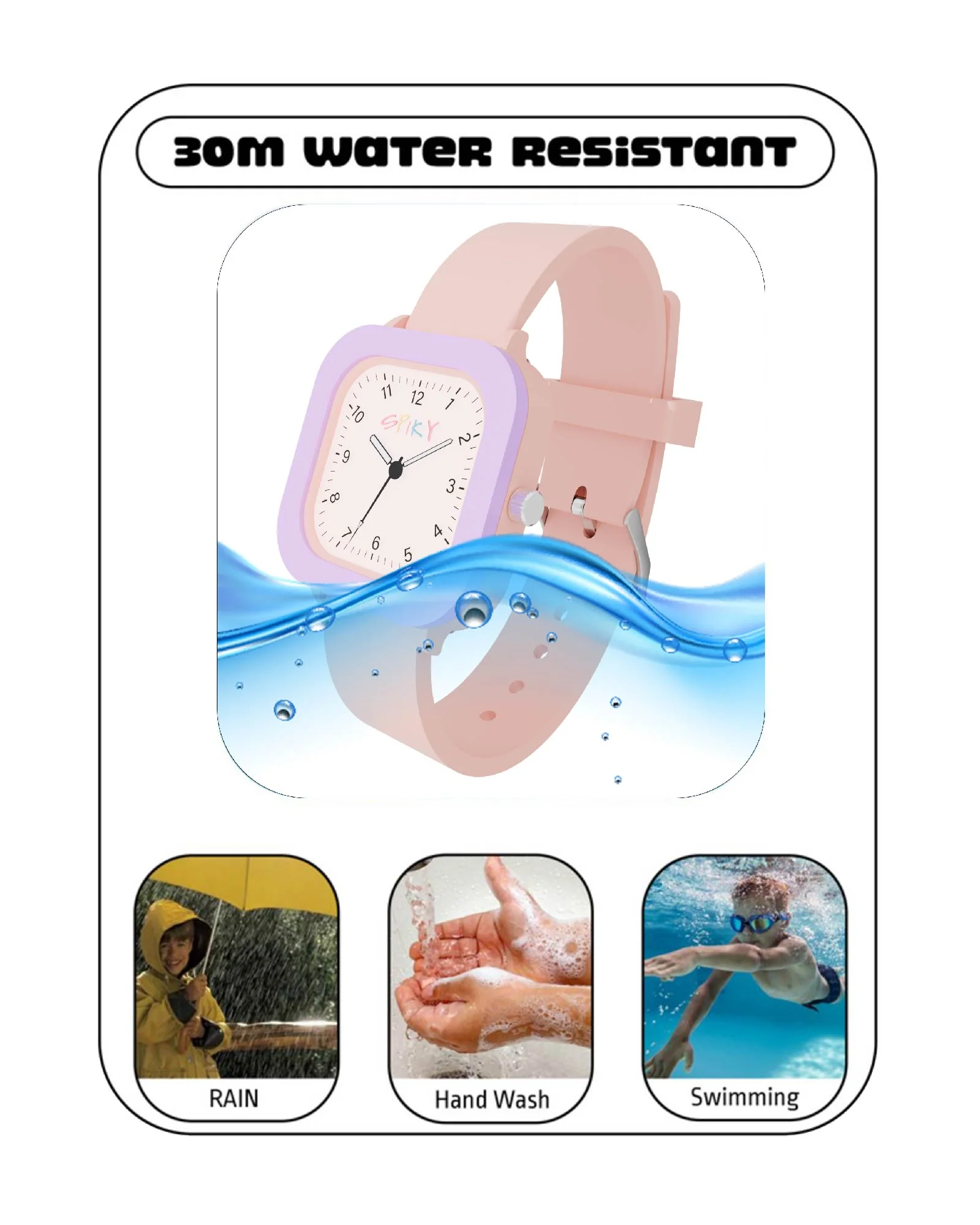 Spiky Square Stylish Analog Watch for Kids EVA37 - Image 15