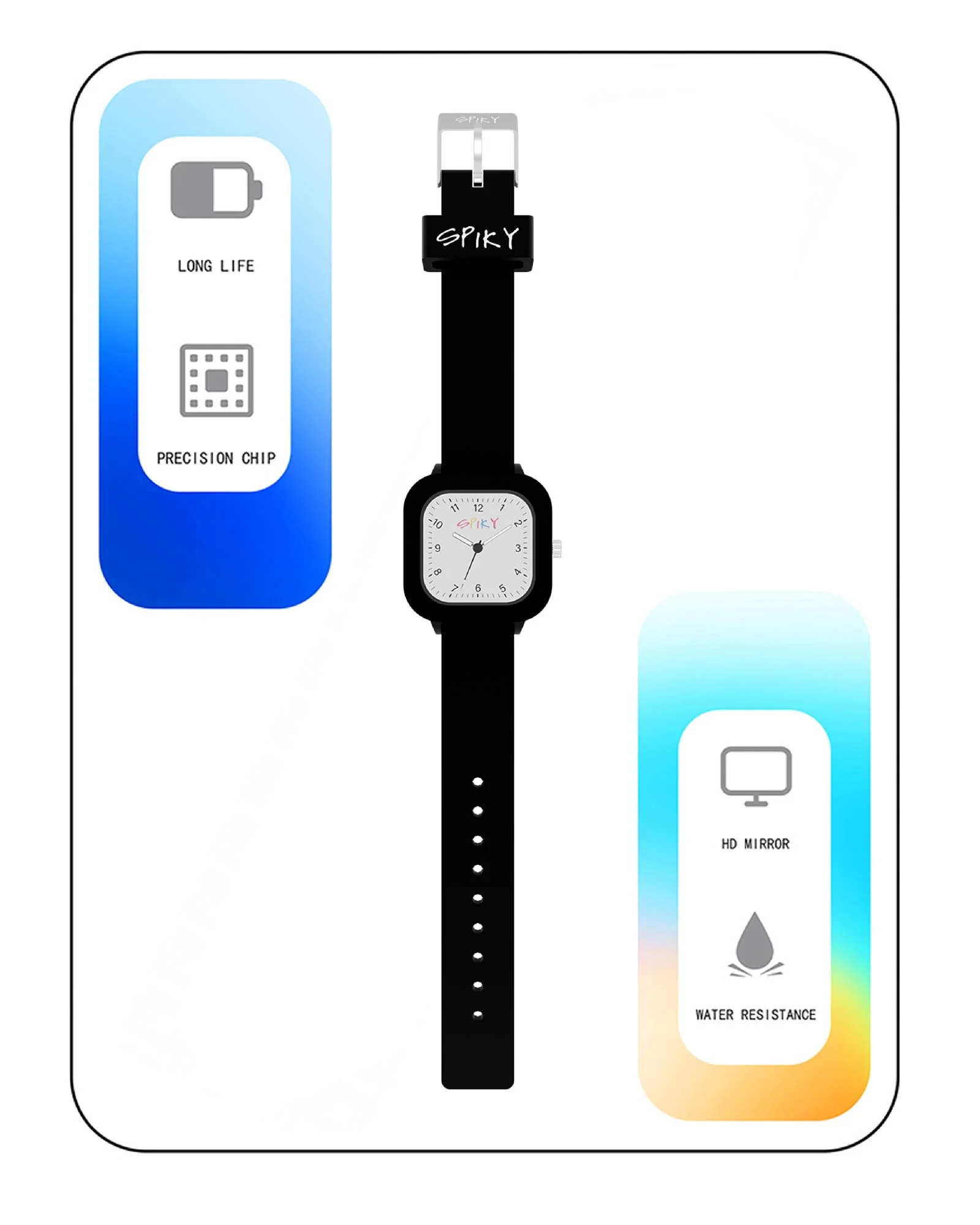 Spiky Square Stylish Analog Watch for Kids EVA37 - Image 26