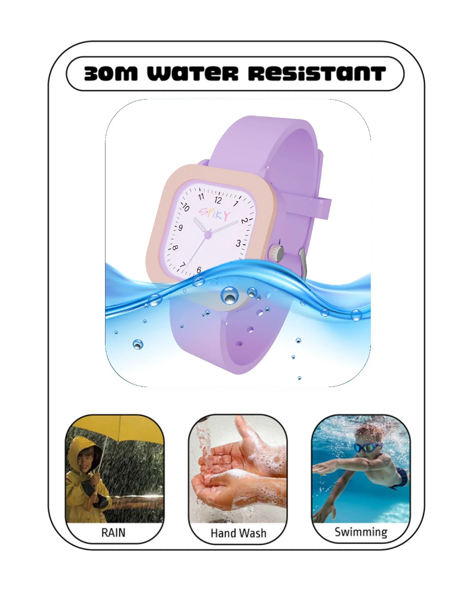 Spiky Square Stylish Analog Watch for Kids EVA37 - Image 5