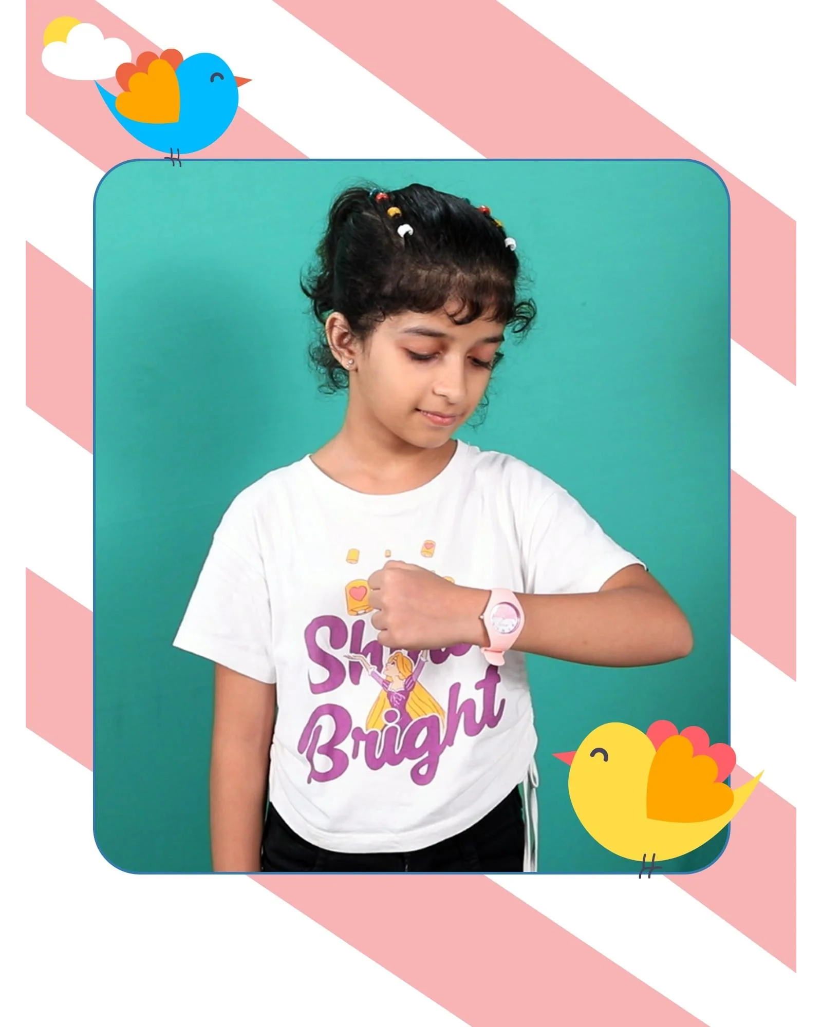 Spiky Round Casual Analog Kids Watch EVA39 - Image 10