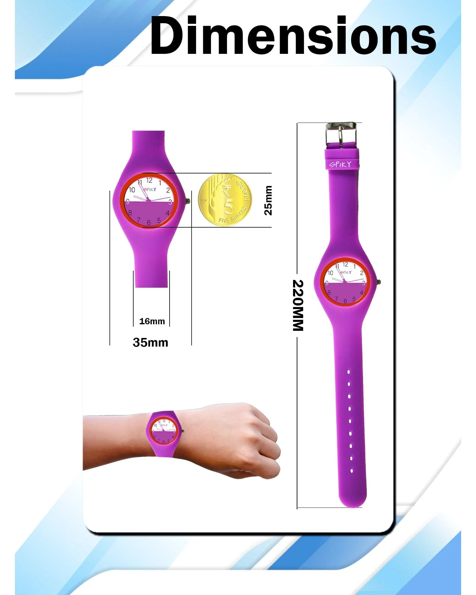 Spiky Round Casual Analog Kids Watch EVA39 - Image 16