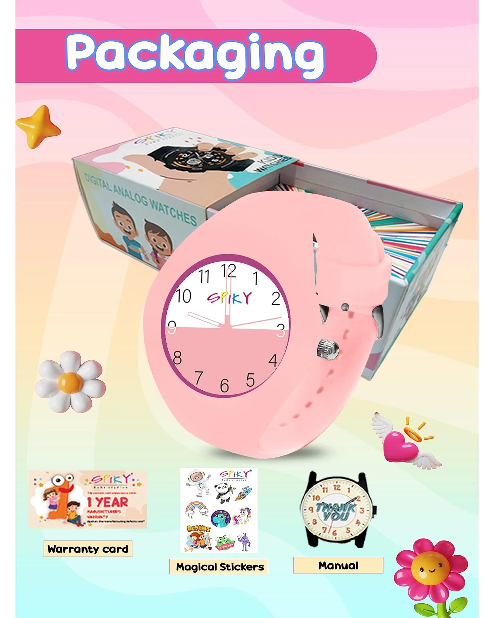 Spiky Round Casual Analog Kids Watch EVA39 - Image 14