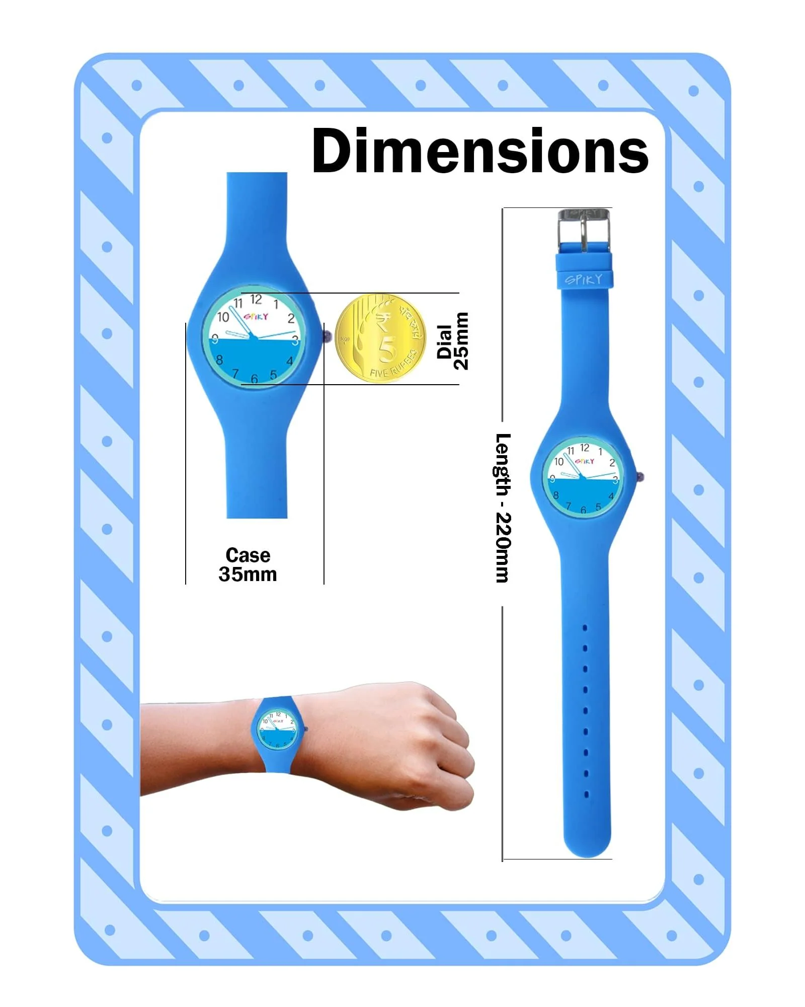 Spiky Round Casual Analog Kids Watch EVA39 - Image 16