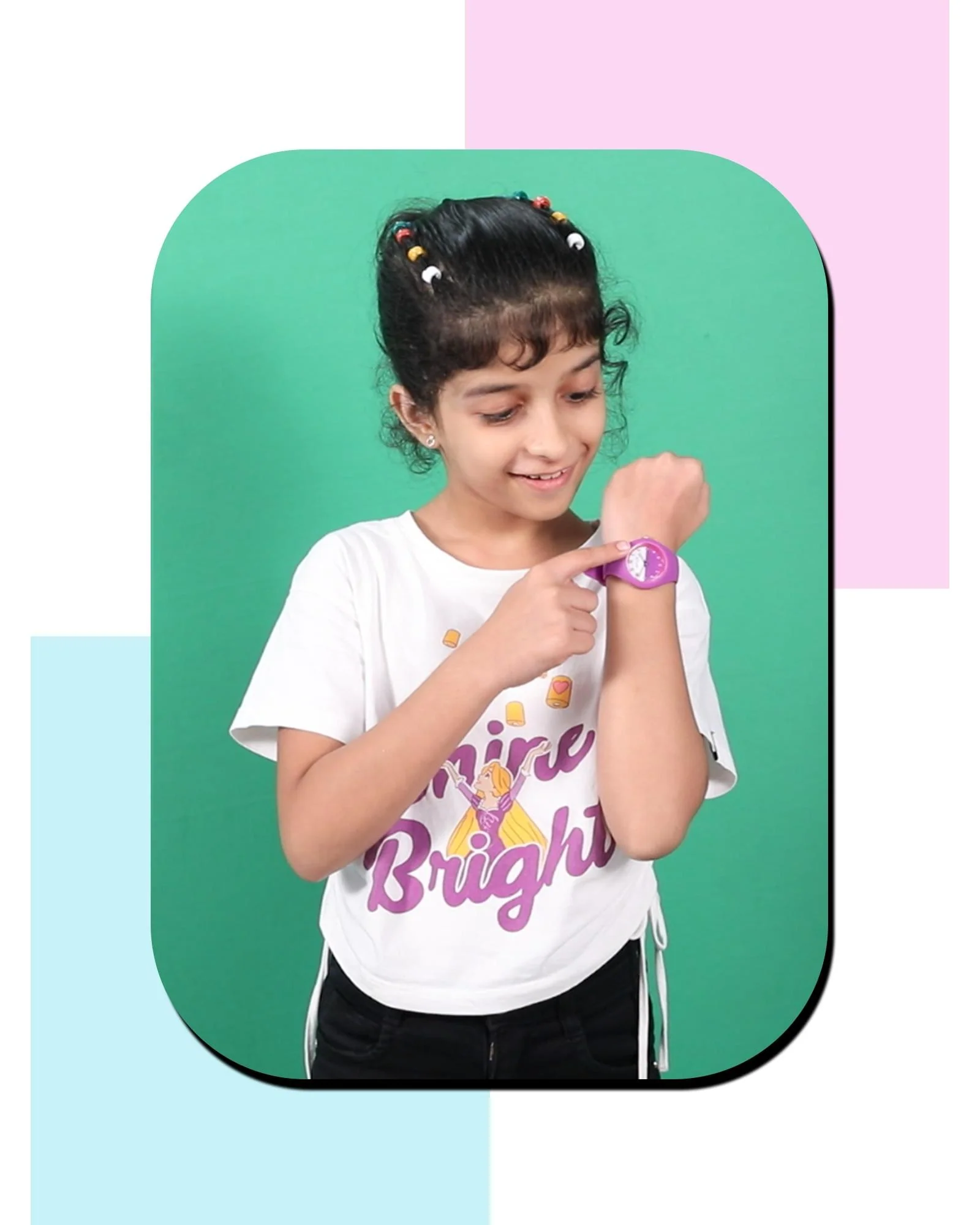 Spiky Round Casual Analog Kids Watch EVA39 - Image 3