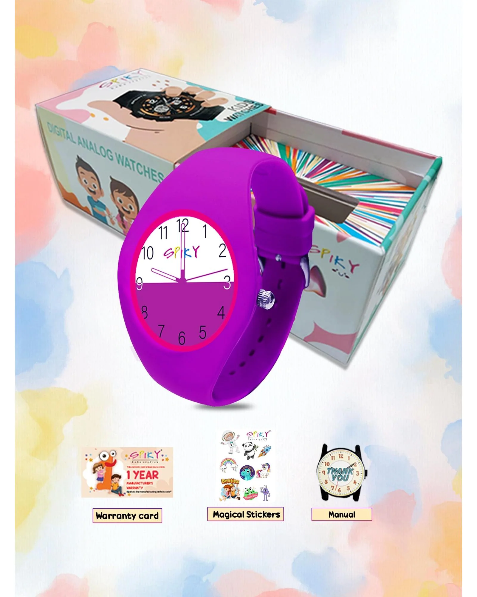 Spiky Round Casual Analog Kids Watch EVA39 - Image 7