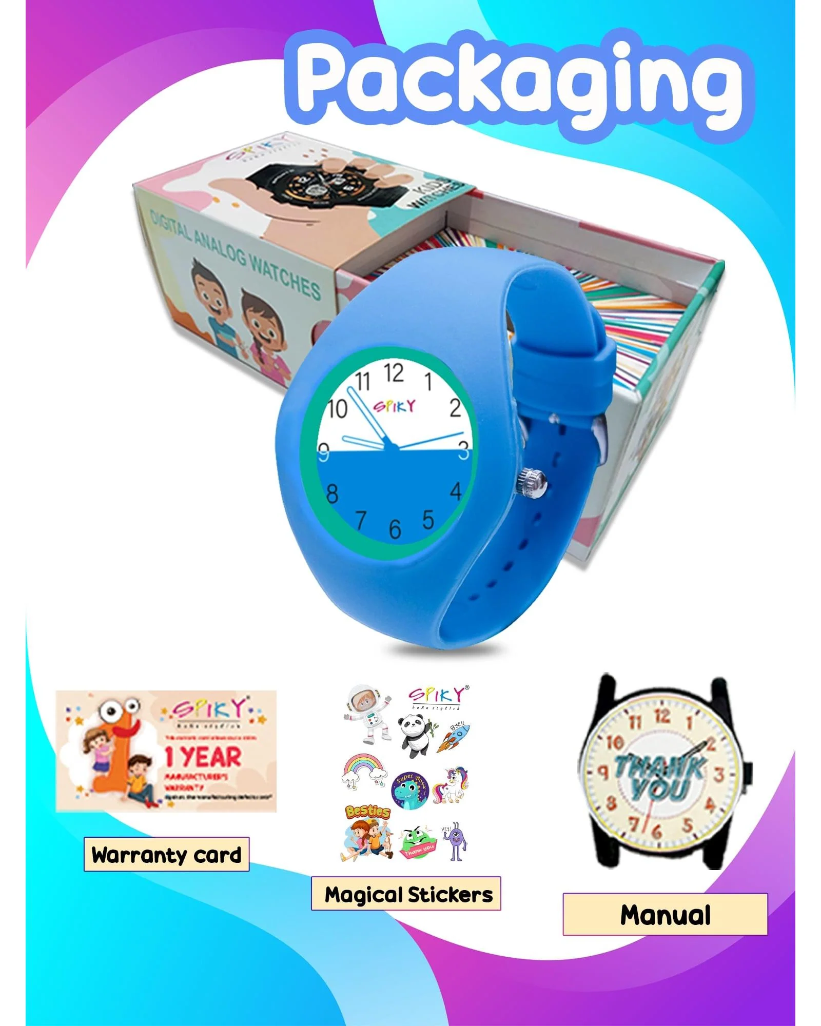 Spiky Round Casual Analog Kids Watch EVA39 - Image 7