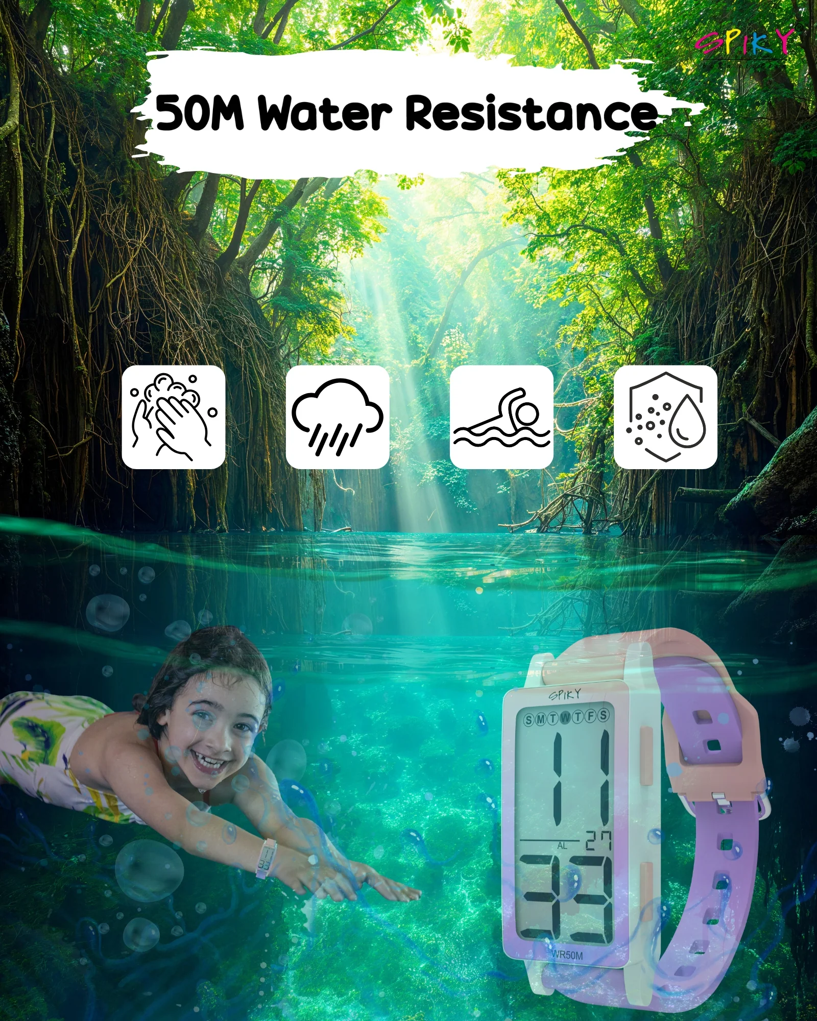 Spiky  Multi-functional Digital Sports Watch for Kids EVA44 - Image 12