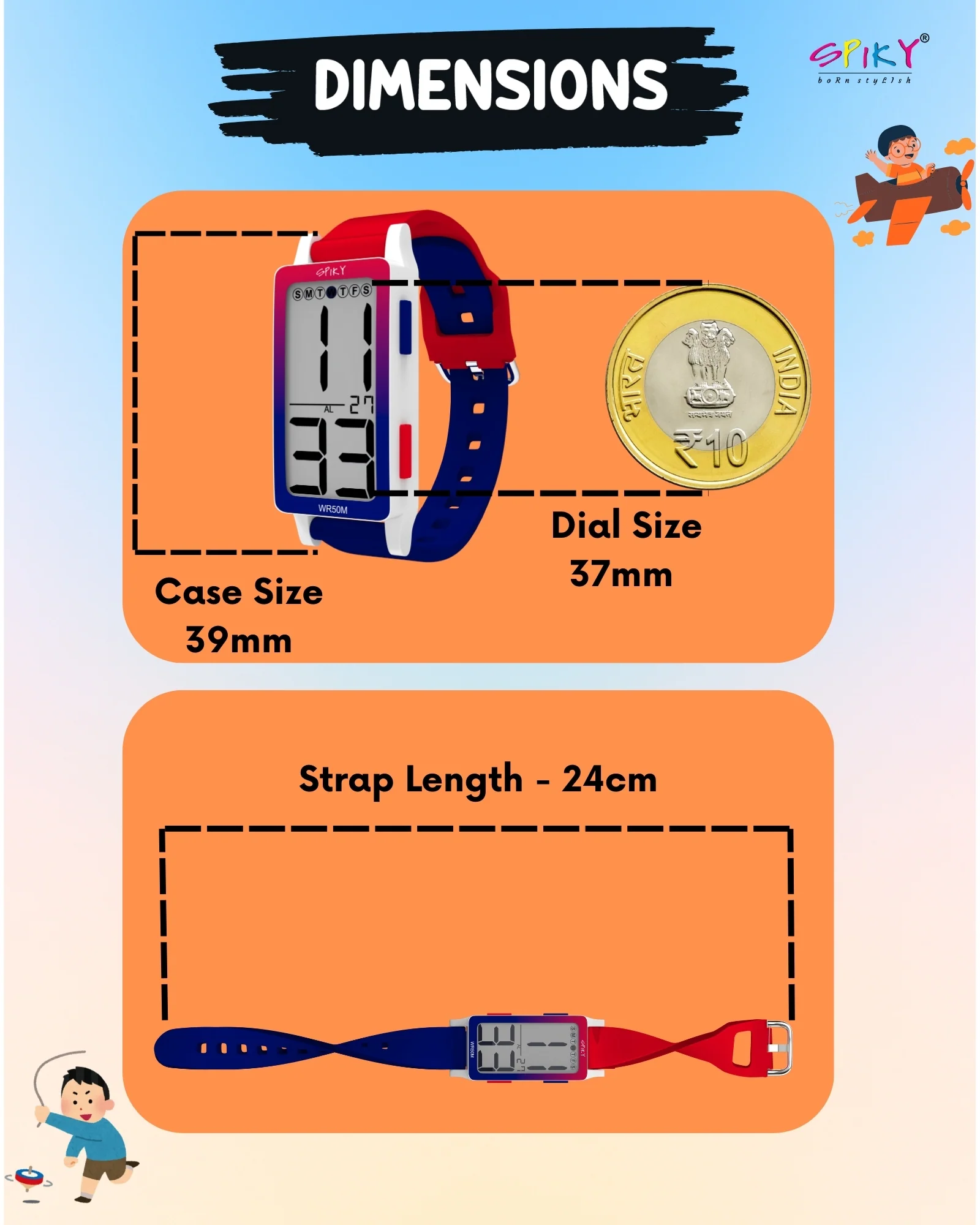Spiky  Multi-functional Digital Sports Watch for Kids EVA44 - Image 3
