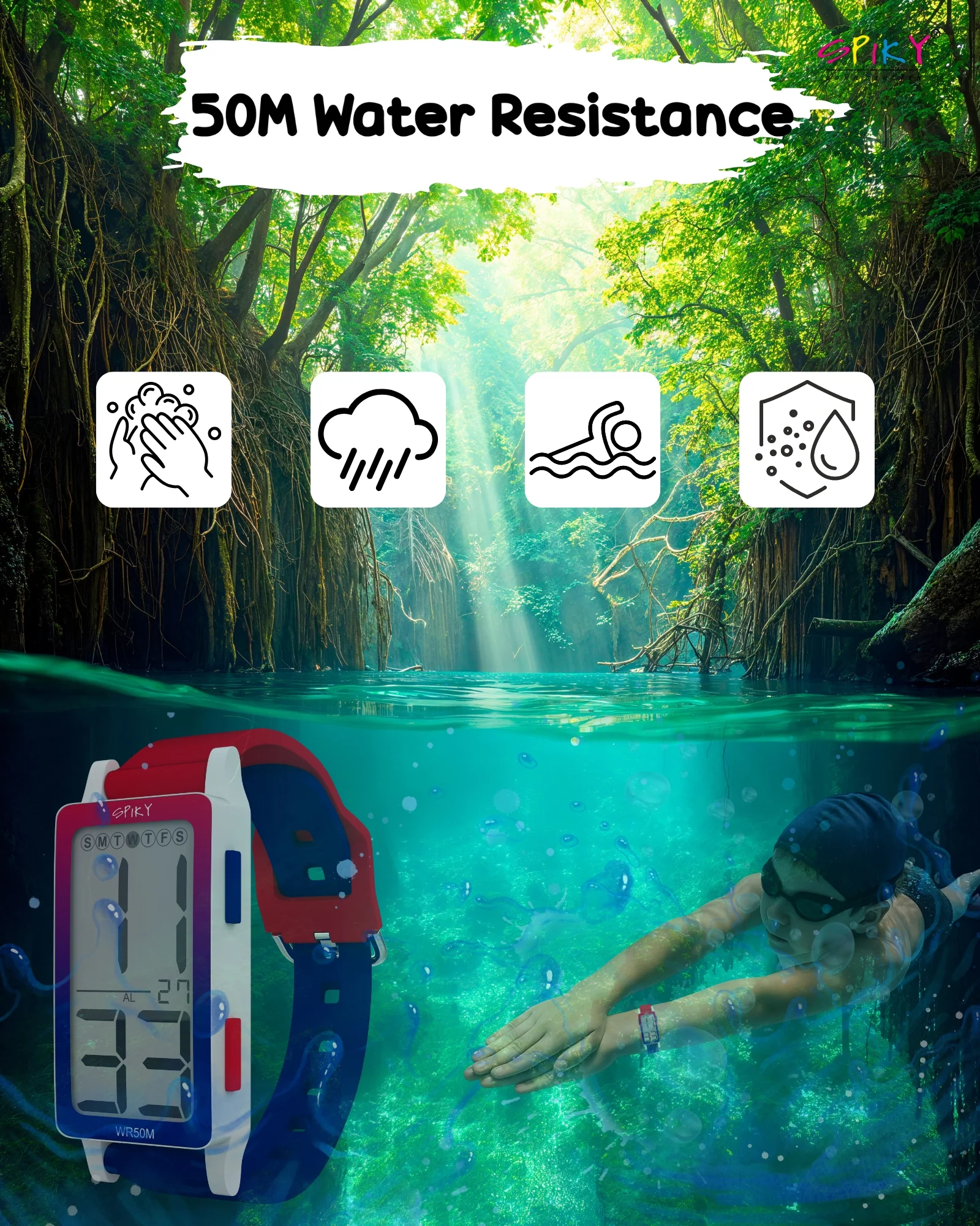 Spiky  Multi-functional Digital Sports Watch for Kids EVA44 - Image 4