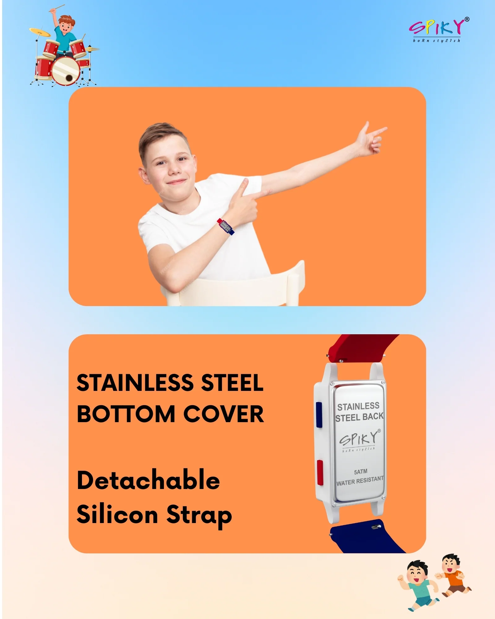 Spiky  Multi-functional Digital Sports Watch for Kids EVA44 - Image 5