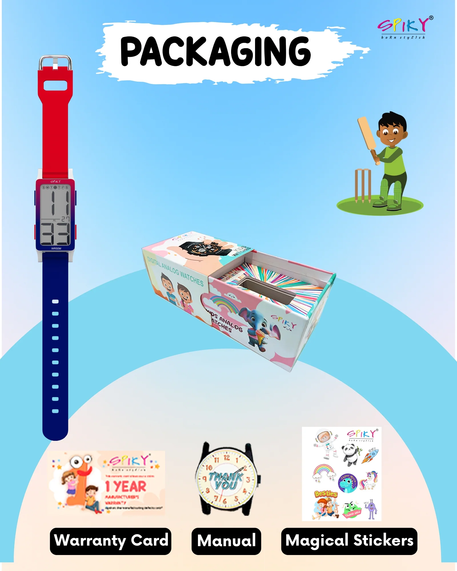 Spiky  Multi-functional Digital Sports Watch for Kids EVA44 - Image 8