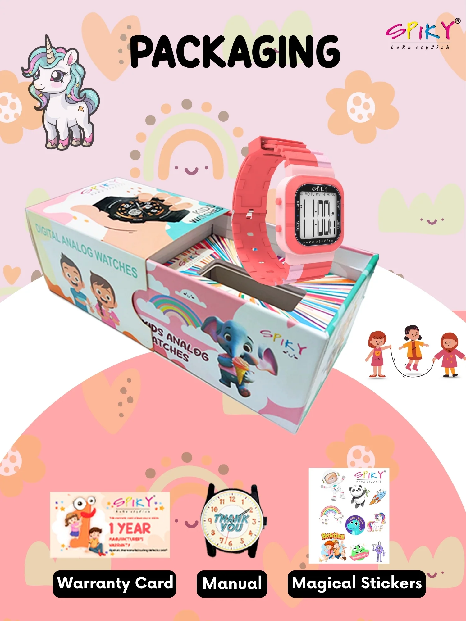 Spiky Multi-functional Digital Watch for Kids Boys and Girls EVA45 - Image 7