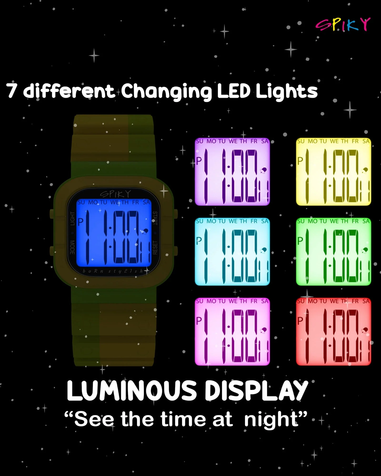 Spiky Multi-functional Digital Watch for Kids Boys and Girls EVA45 - Image 16