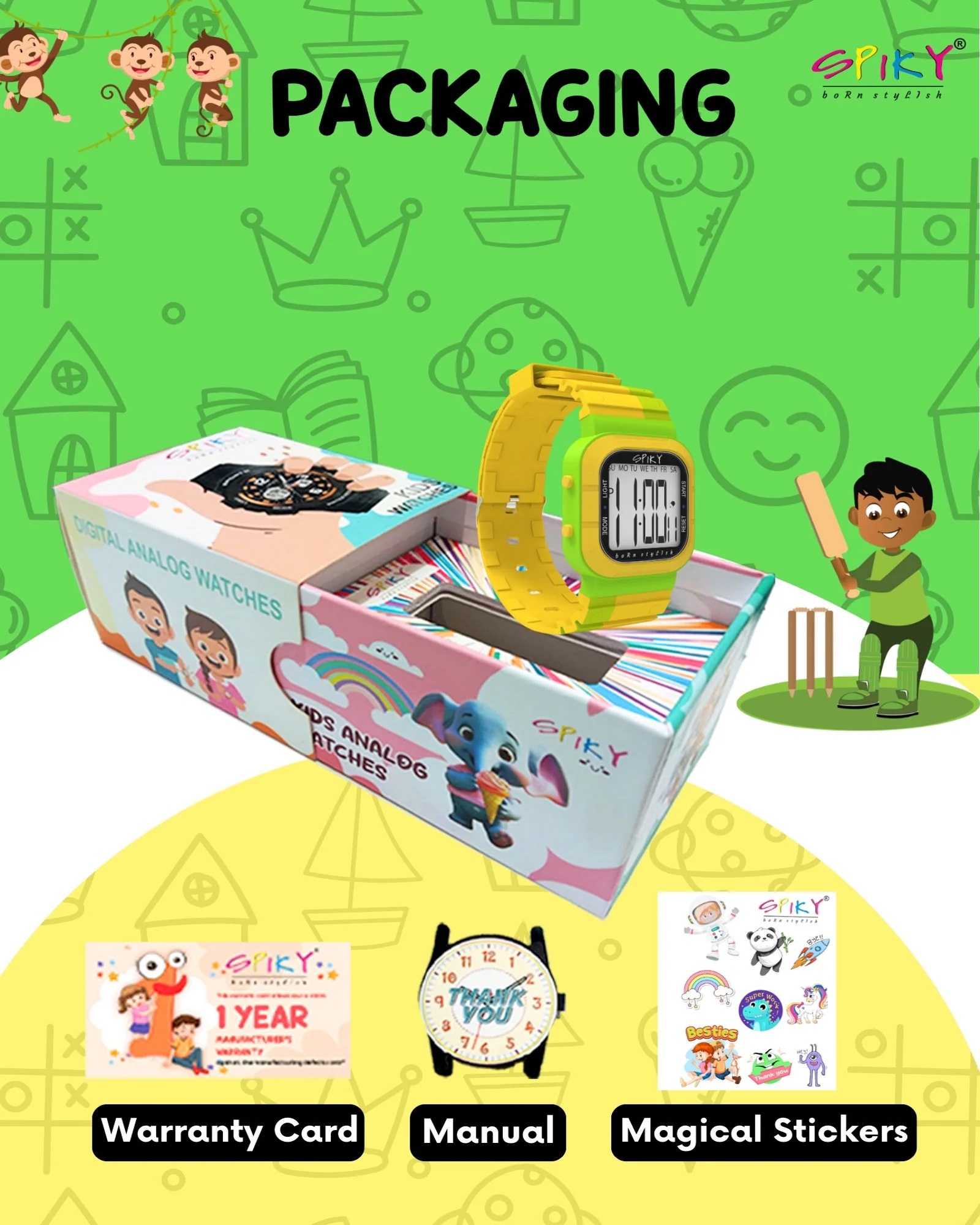 Spiky Multi-functional Digital Watch for Kids Boys and Girls EVA45 - Image 21