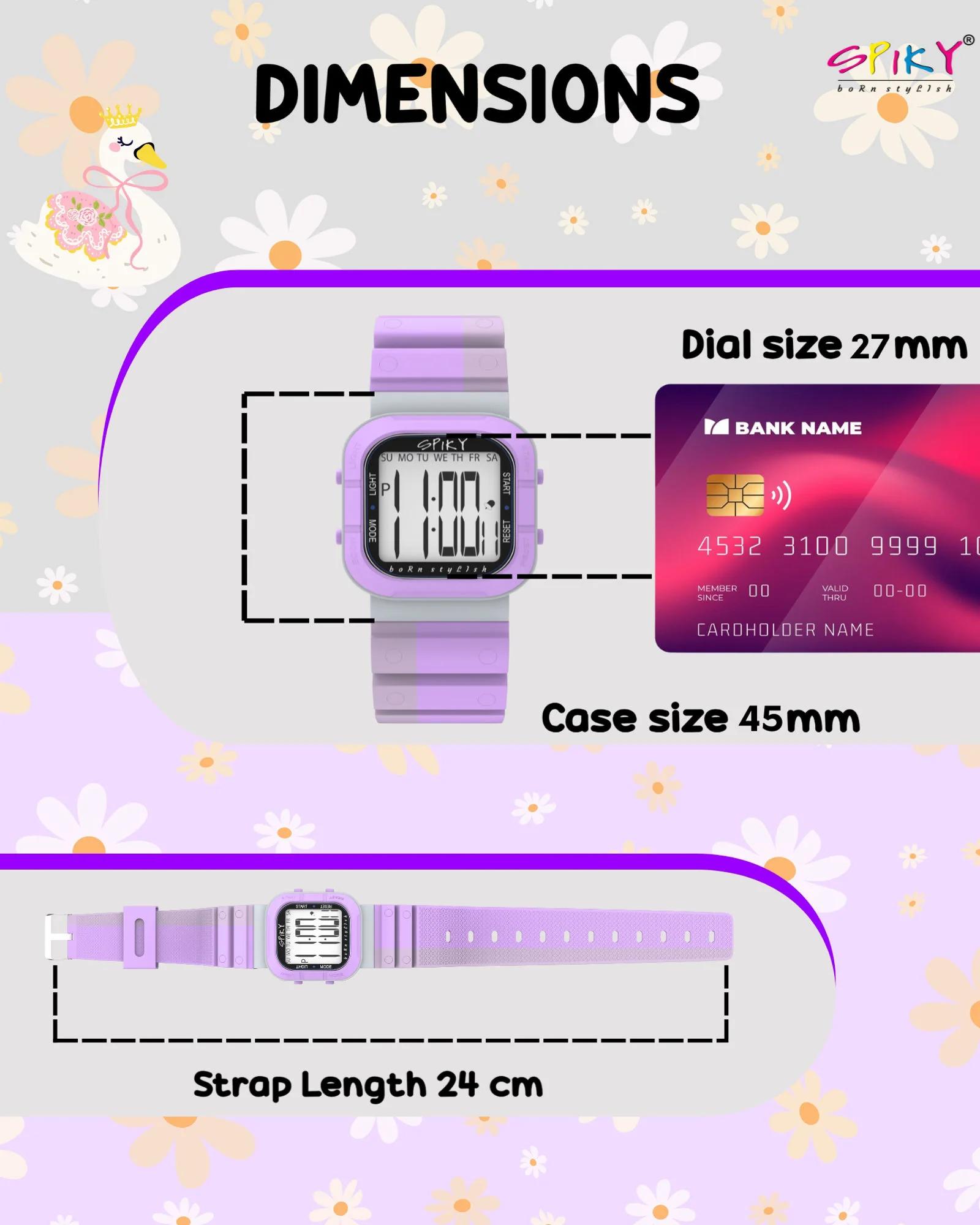 Spiky Multi-functional Digital Watch for Kids Boys and Girls EVA45 - Image 32