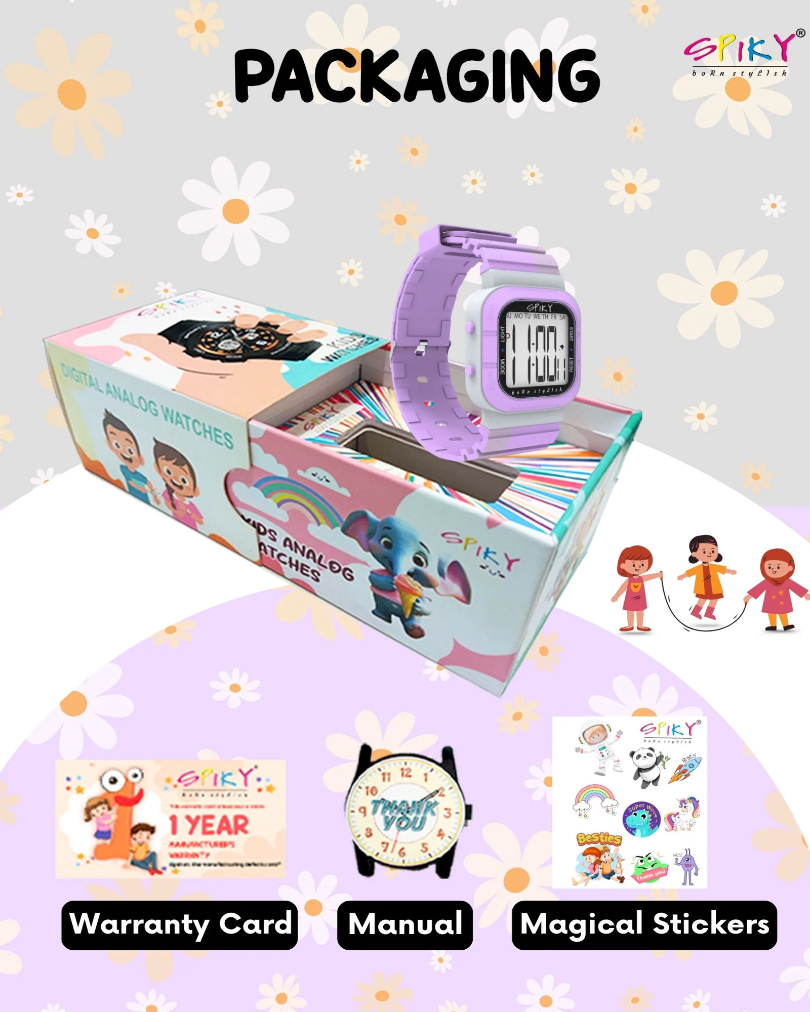 Spiky Multi-functional Digital Watch for Kids Boys and Girls EVA45 - Image 35