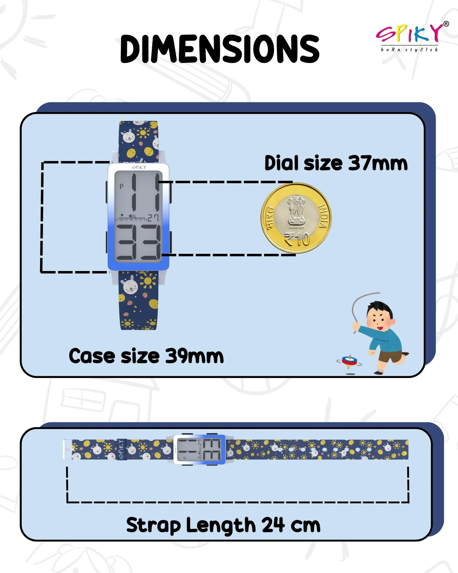 Spiky Multi-functional Digital Sports Watch for Kids EVA46 - Image 11