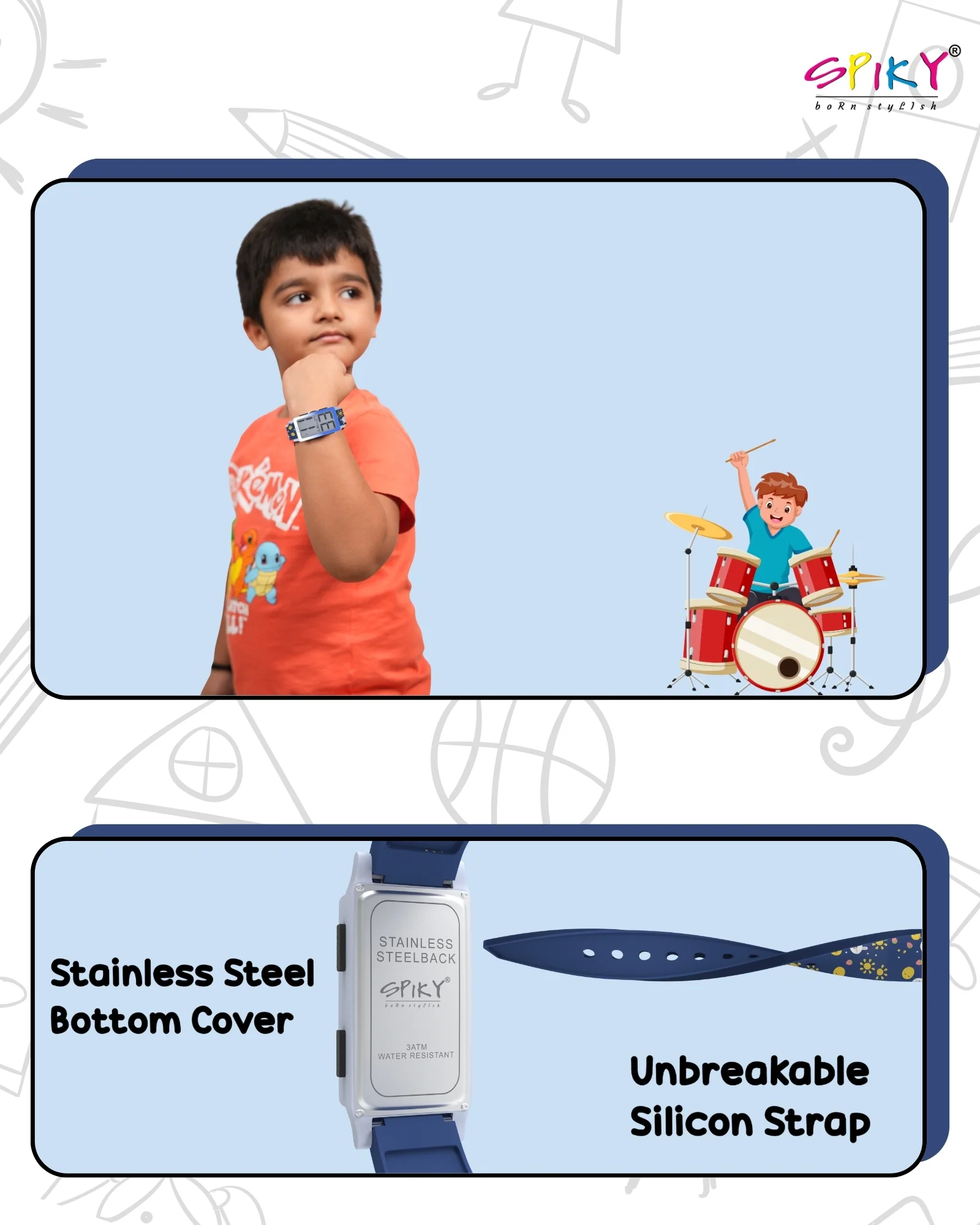 Spiky Multi-functional Digital Sports Watch for Kids EVA46 - Image 12