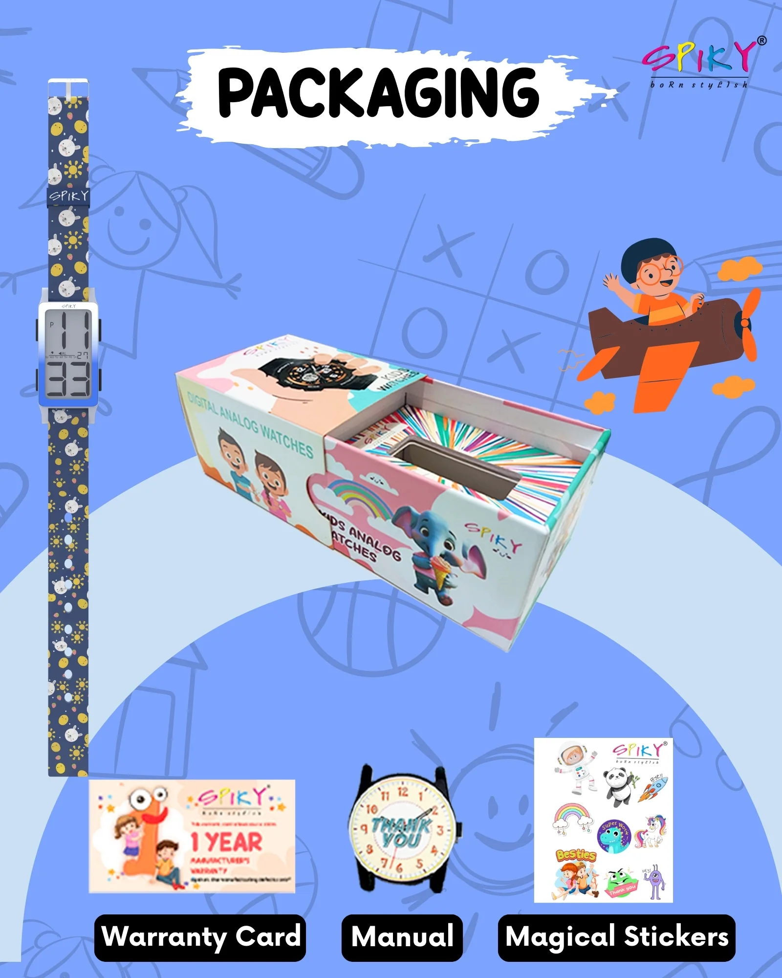 Spiky Multi-functional Digital Sports Watch for Kids EVA46 - Image 16