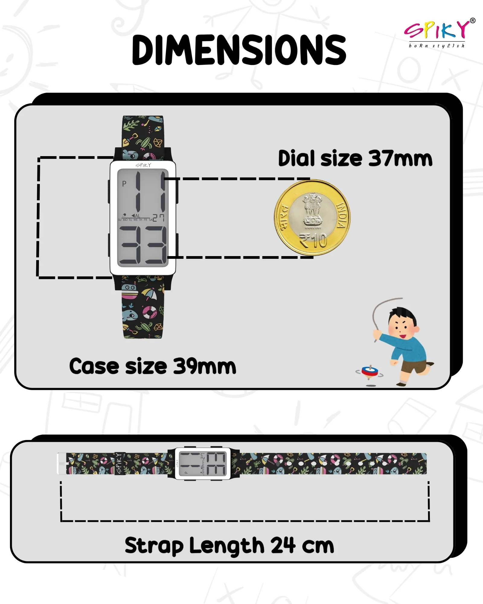 Spiky Multi-functional Digital Sports Watch for Kids EVA46 - Image 3