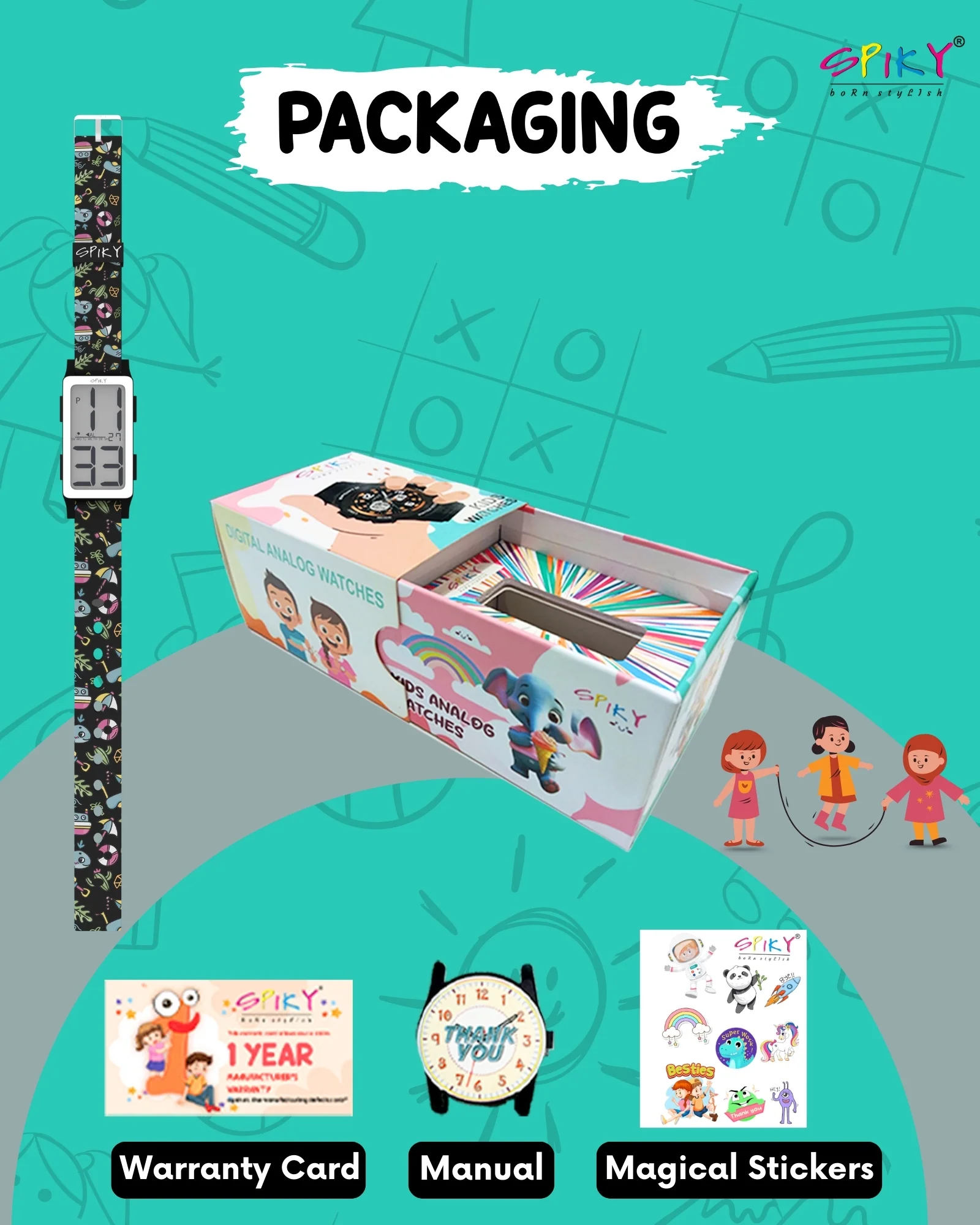 Spiky Multi-functional Digital Sports Watch for Kids EVA46 - Image 8