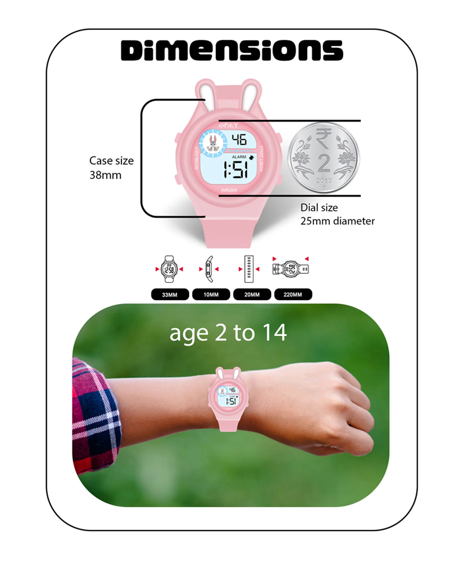 Spiky Eva26 Fun Digital Watch for Kids - Image 35