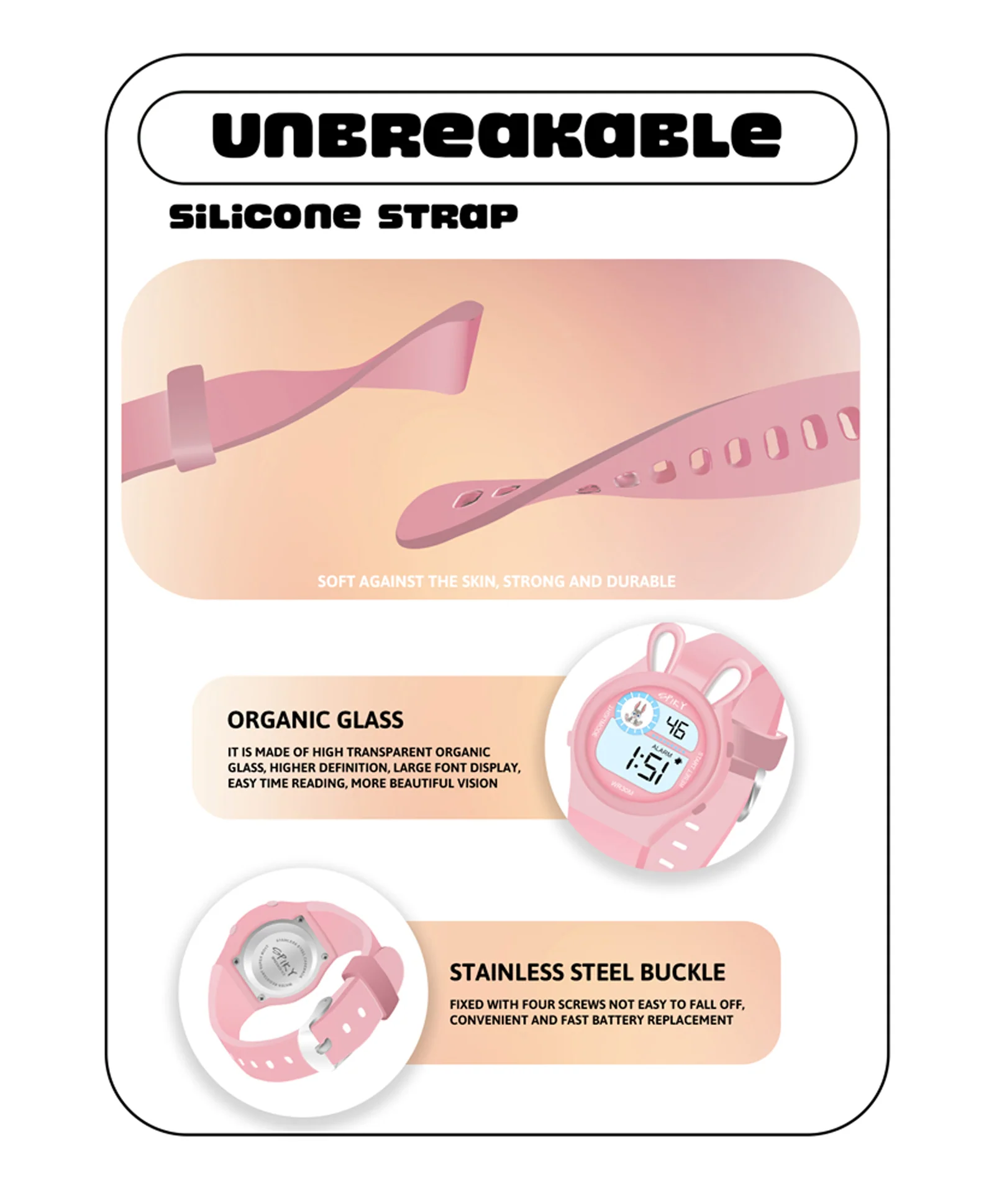 Spiky Eva26 Fun Digital Watch for Kids - Image 40