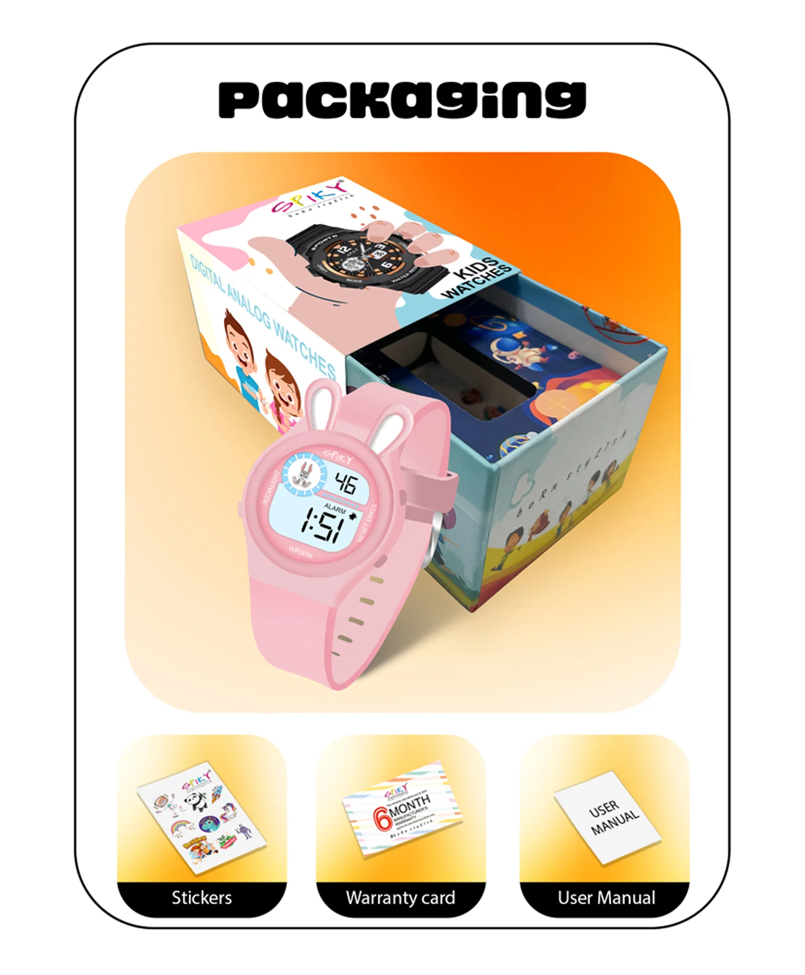 Spiky Eva26 Fun Digital Watch for Kids - Image 43