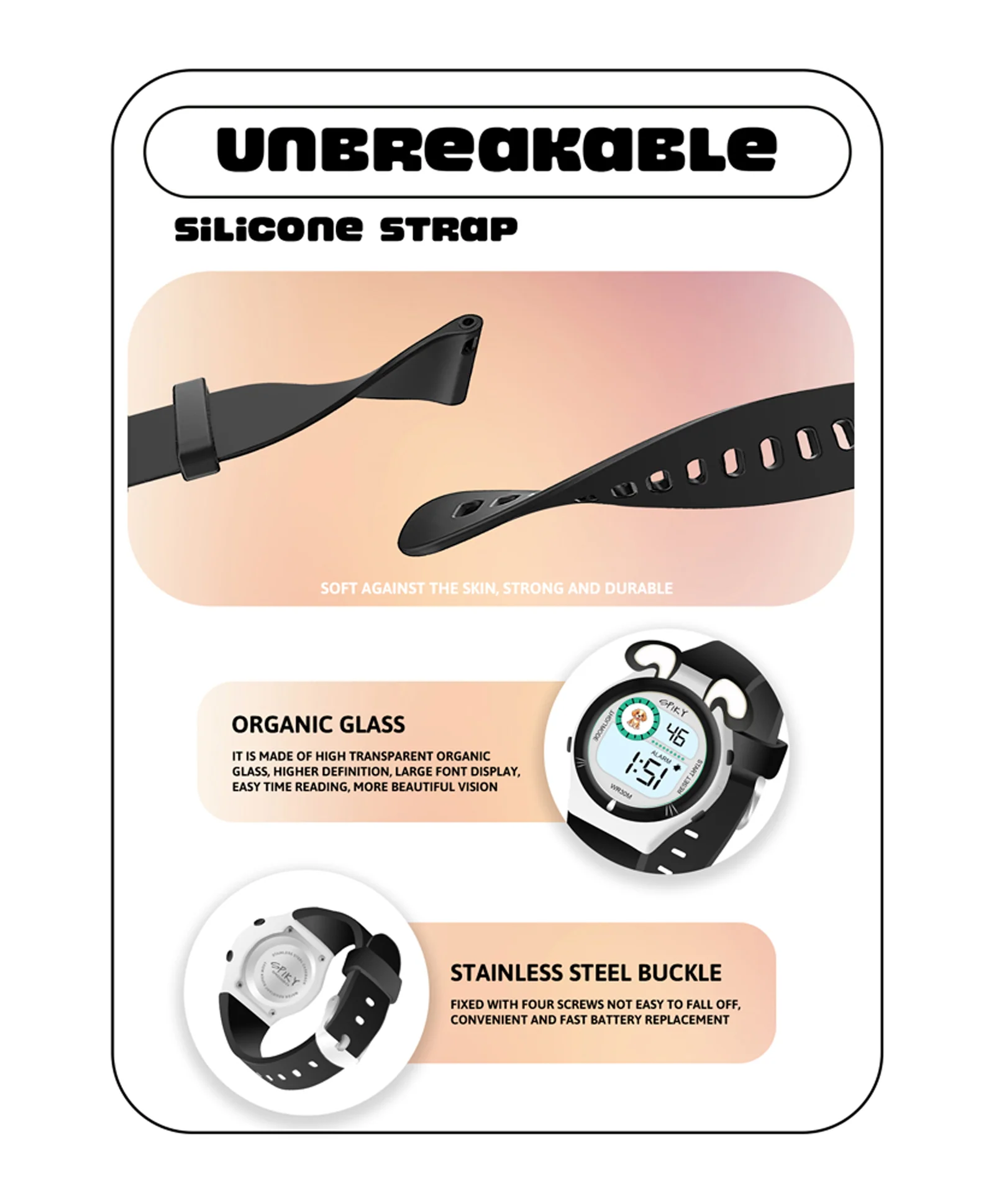 Spiky Eva26 Fun Digital Watch for Kids - Image 51