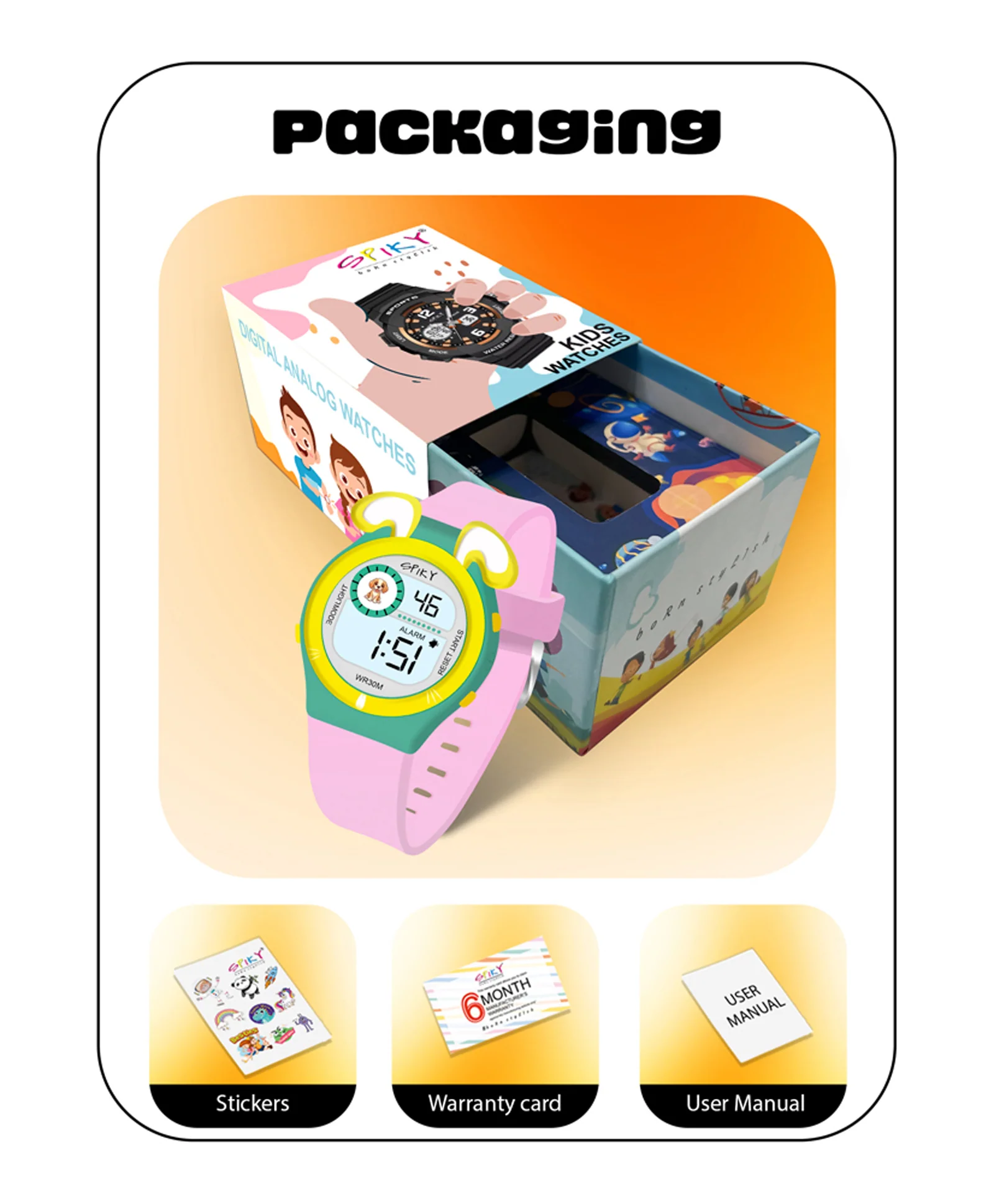 Spiky Eva26 Fun Digital Watch for Kids - Image 65