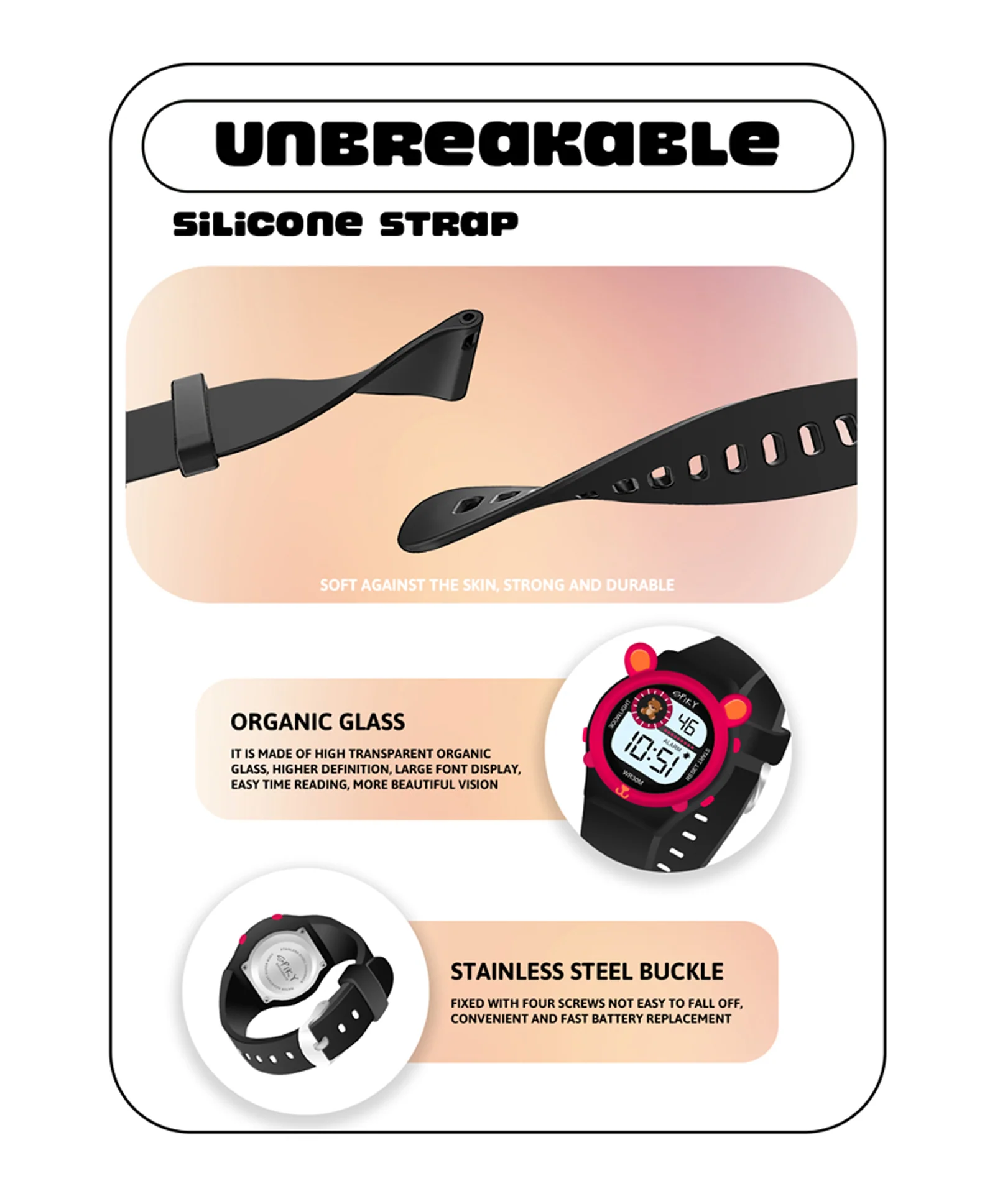 Spiky Eva26 Fun Digital Watch for Kids - Image 73