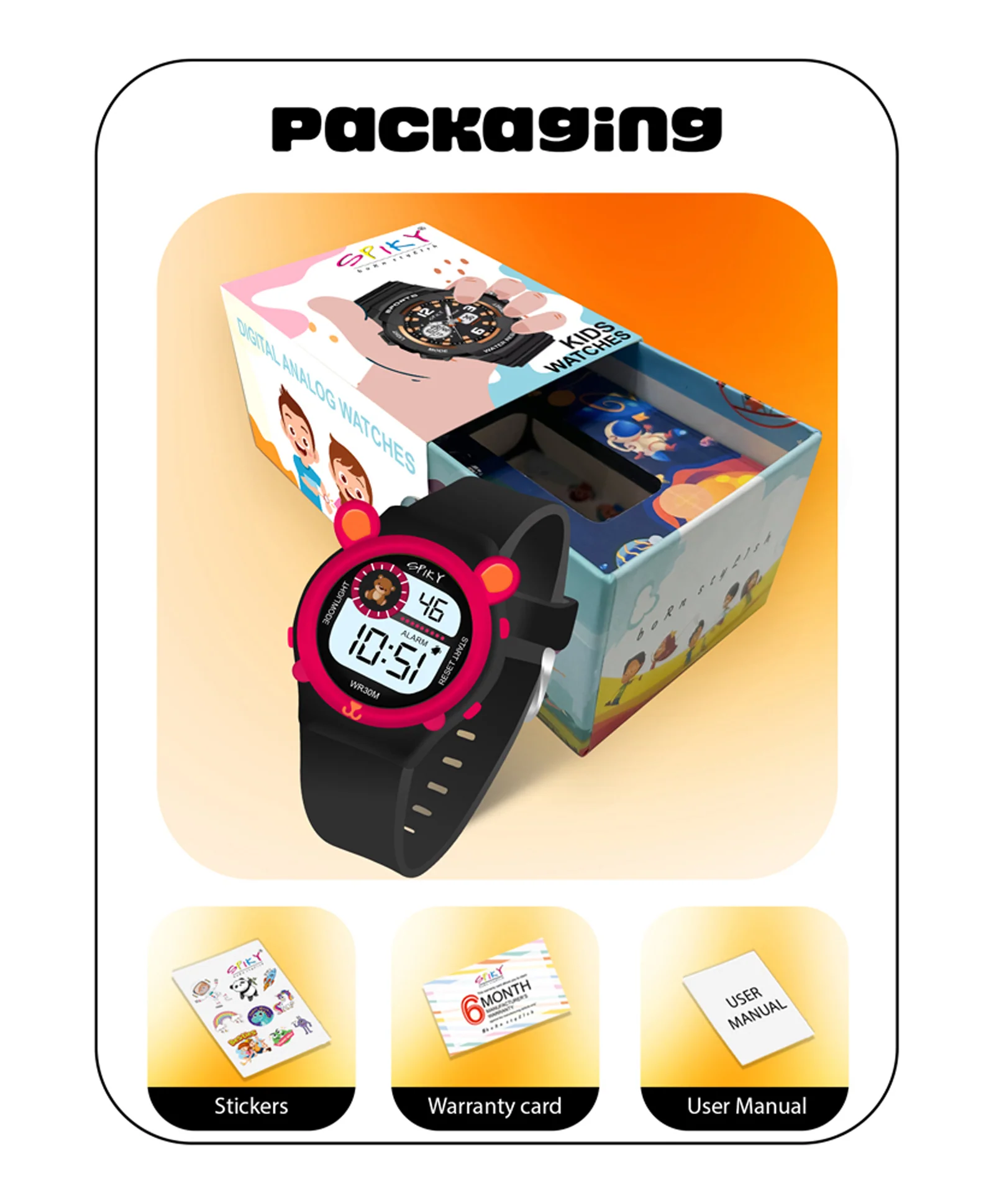 Spiky Eva26 Fun Digital Watch for Kids - Image 76