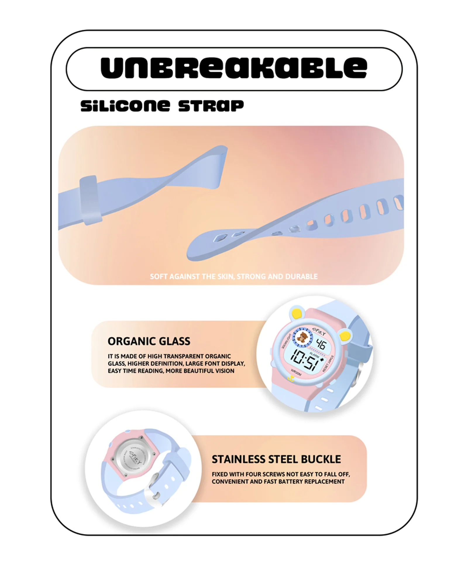 Spiky Eva26 Fun Digital Watch for Kids - Image 8