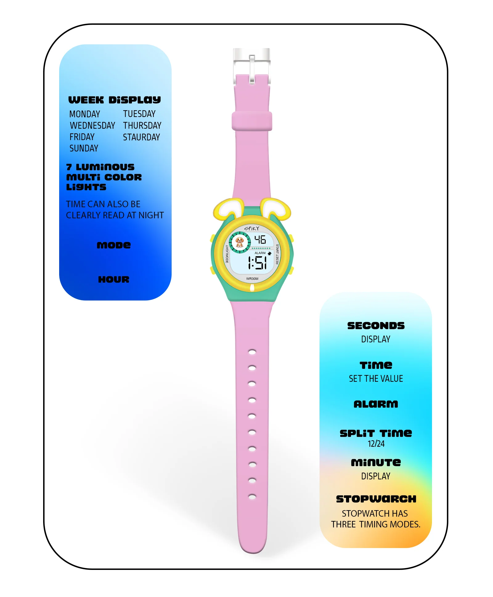 Spiky Eva26 Fun Digital Watch for Kids - Image 49