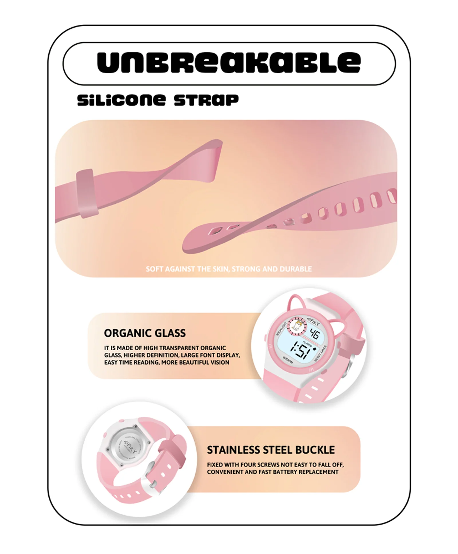 Spiky Eva26 Fun Digital Watch for Kids - Image 40