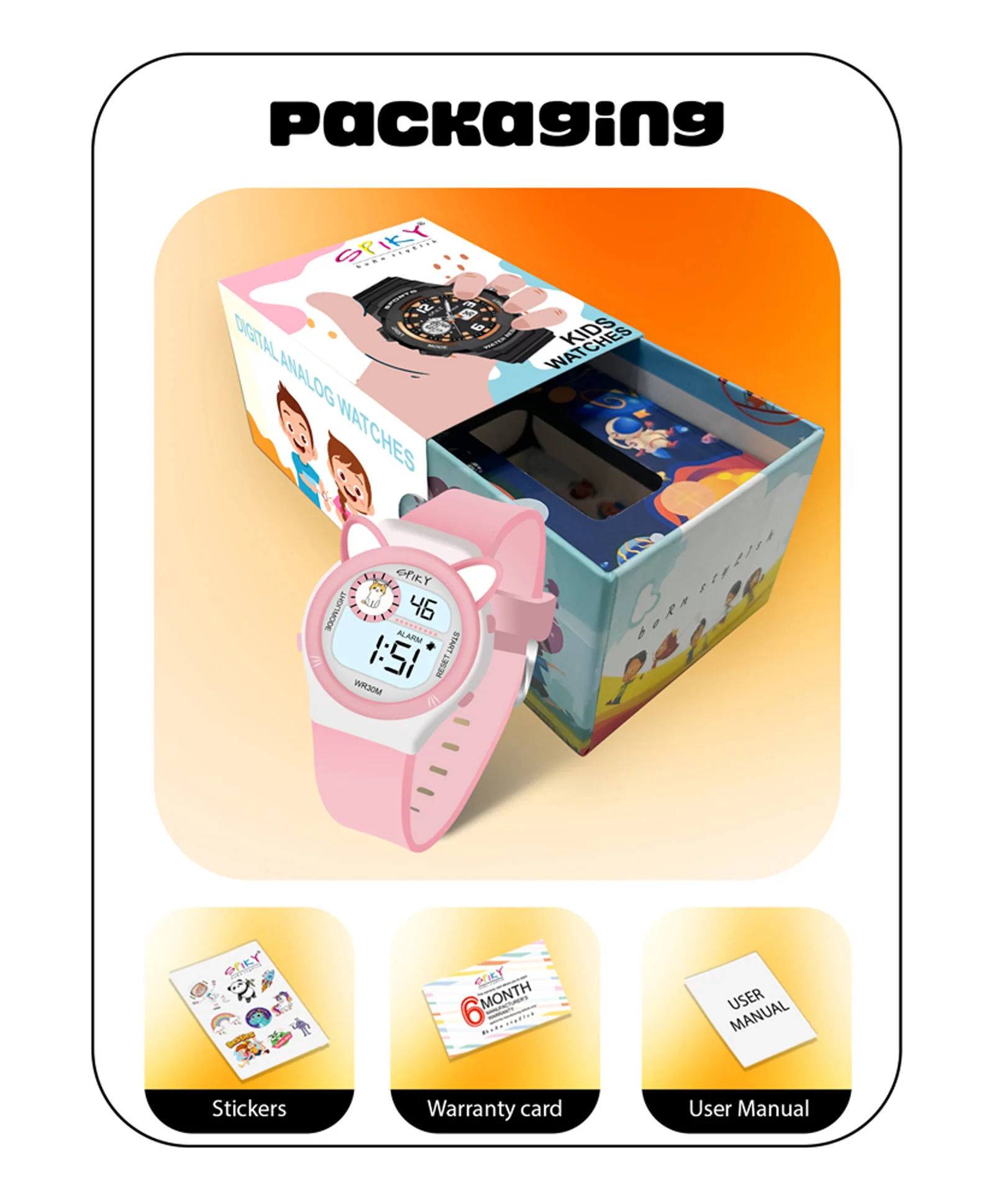 Spiky Eva26 Fun Digital Watch for Kids - Image 43