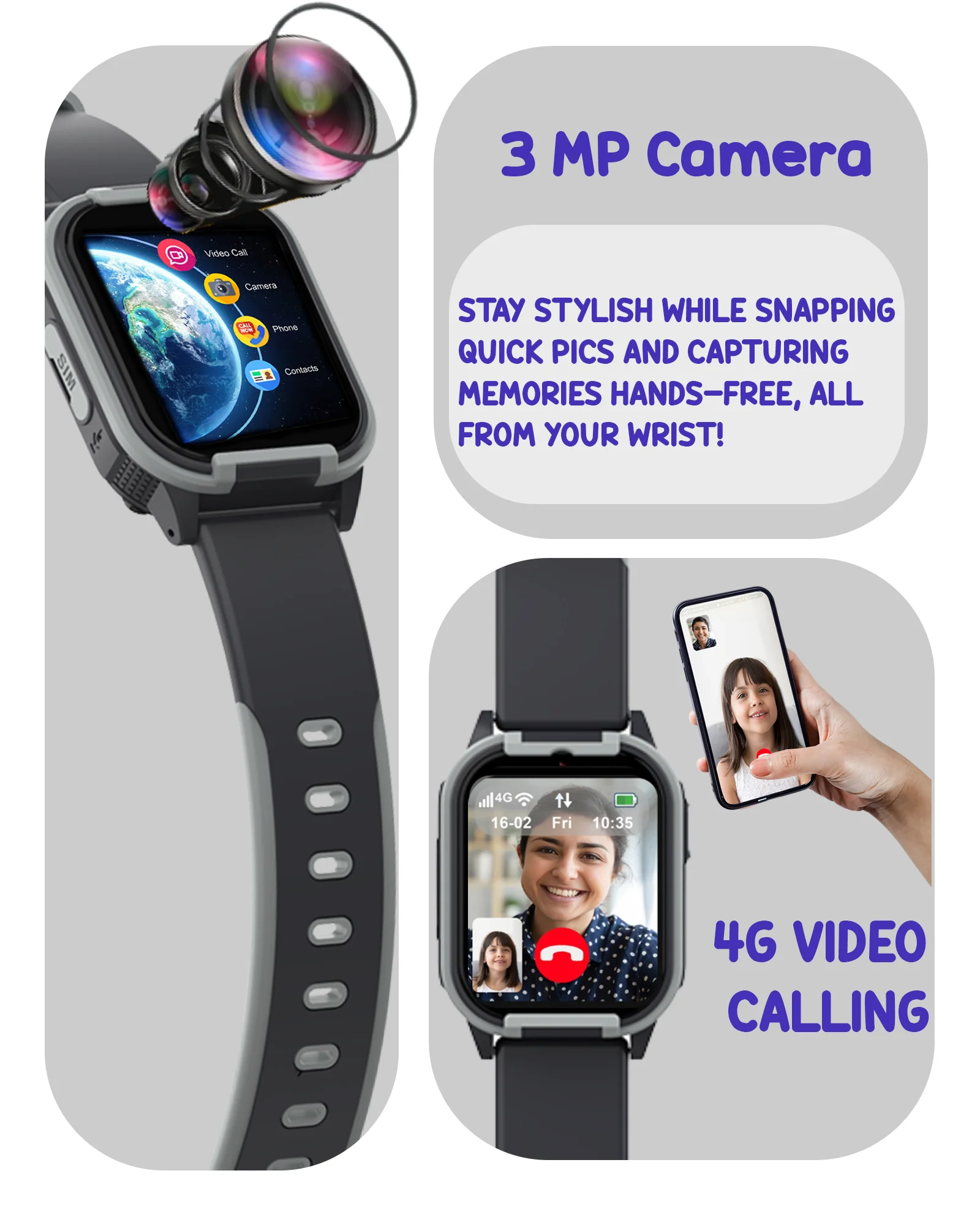 Spiky Gnome 4G Video Calling Smartwatch for Kids with Multi UI - Image 10