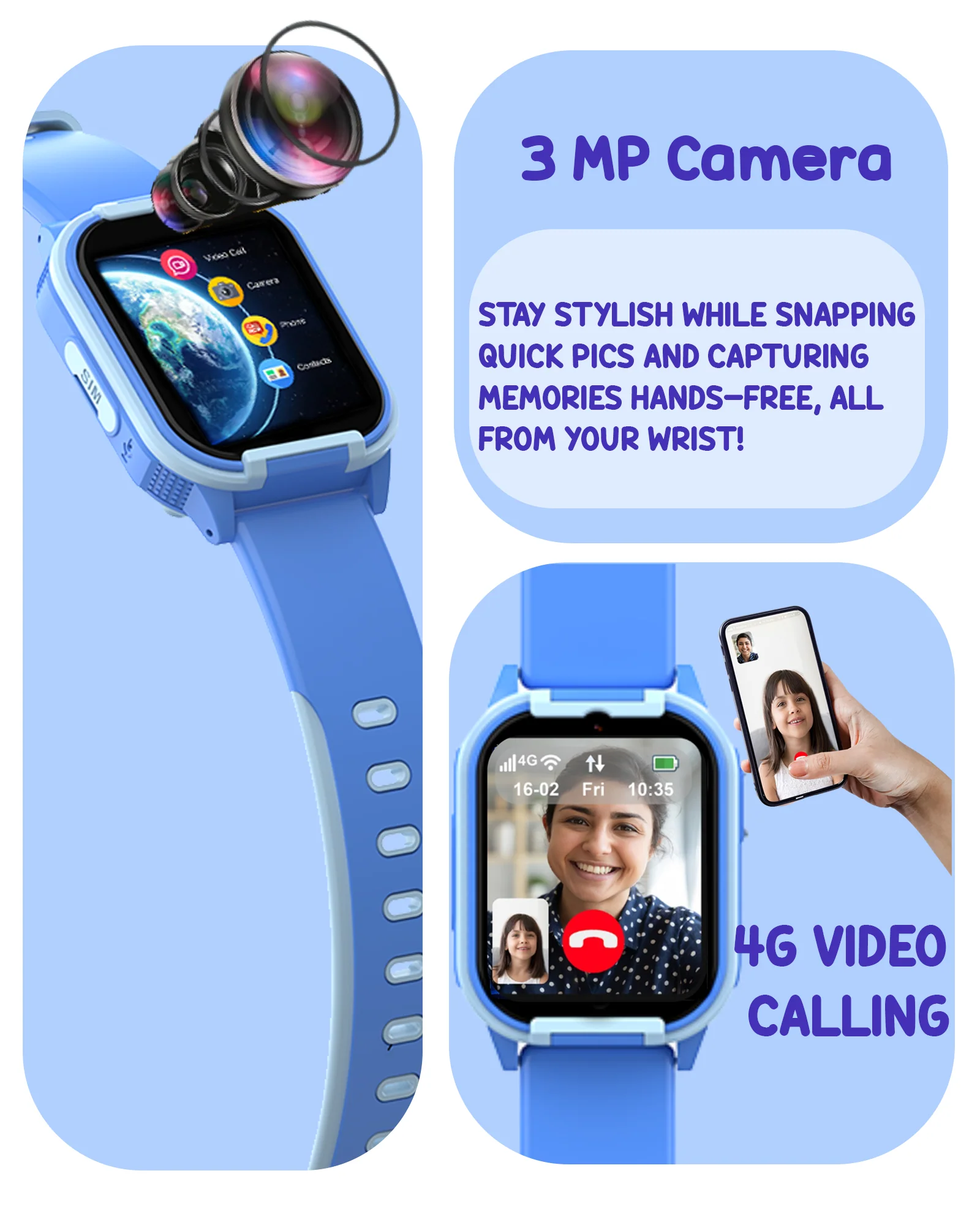 Spiky Gnome 4G Video Calling Smartwatch for Kids with Multi UI - Image 3