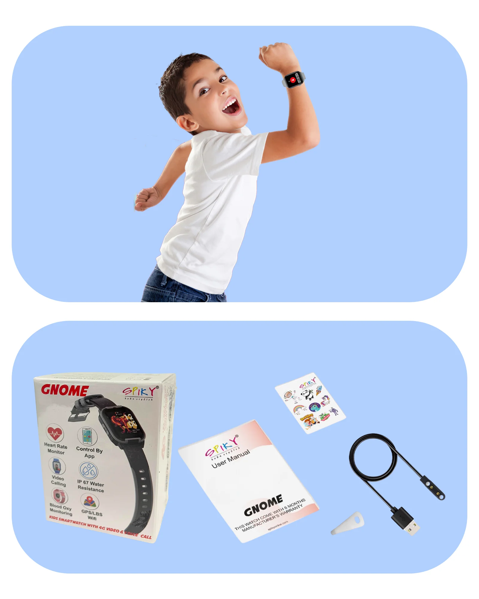 Spiky Gnome 4G Video Calling Smartwatch for Kids with Multi UI - Image 21