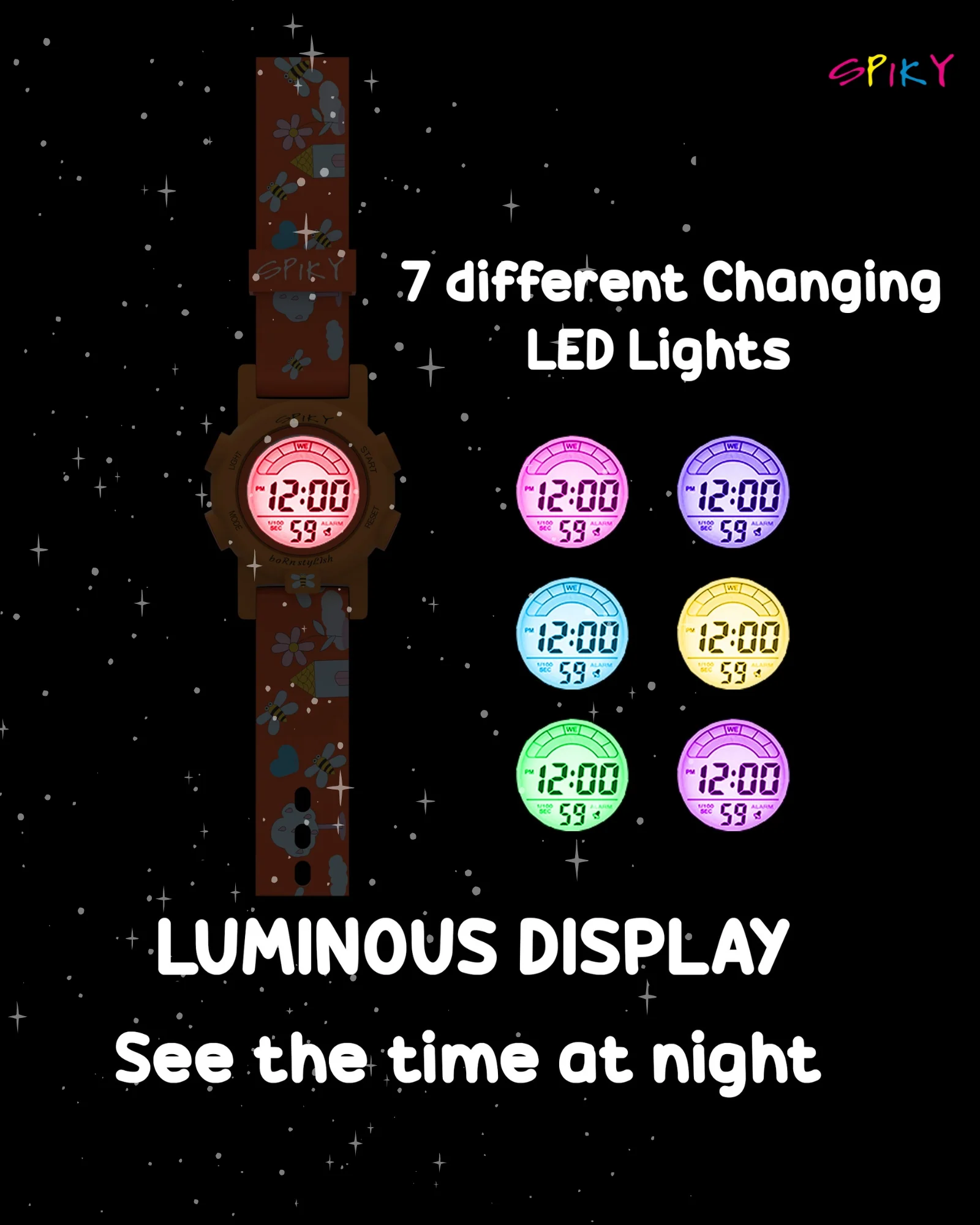 Spiky Multi-functional Digital Sports Watch for Kids Boys and Girls - Image 37