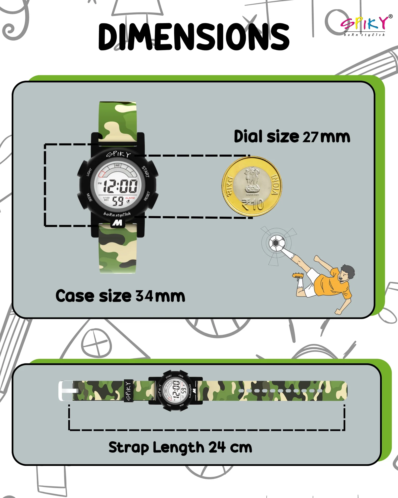 Spiky Multi-functional Digital Sports Watch for Kids Boys and Girls - Image 4