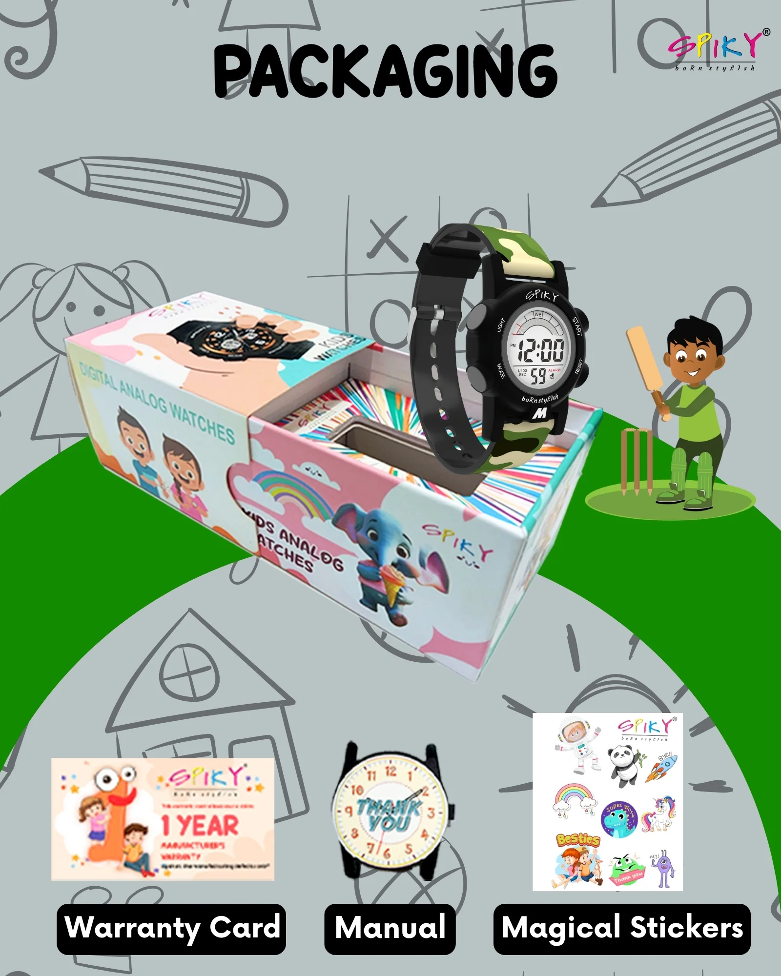 Spiky Multi-functional Digital Sports Watch for Kids Boys and Girls - Image 7
