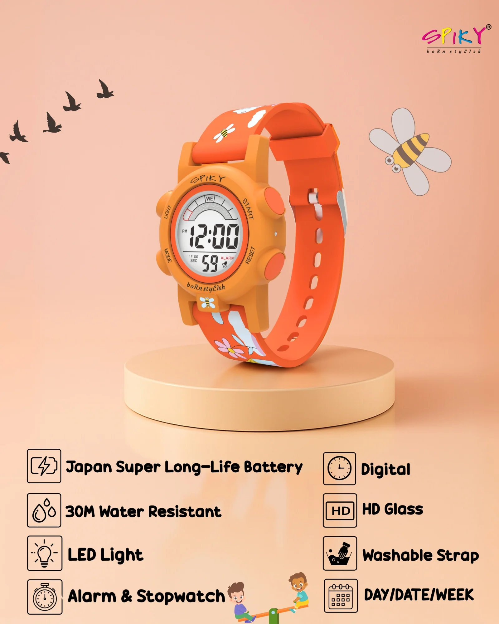 Spiky Multi-functional Digital Sports Watch for Kids Boys and Girls - Image 38