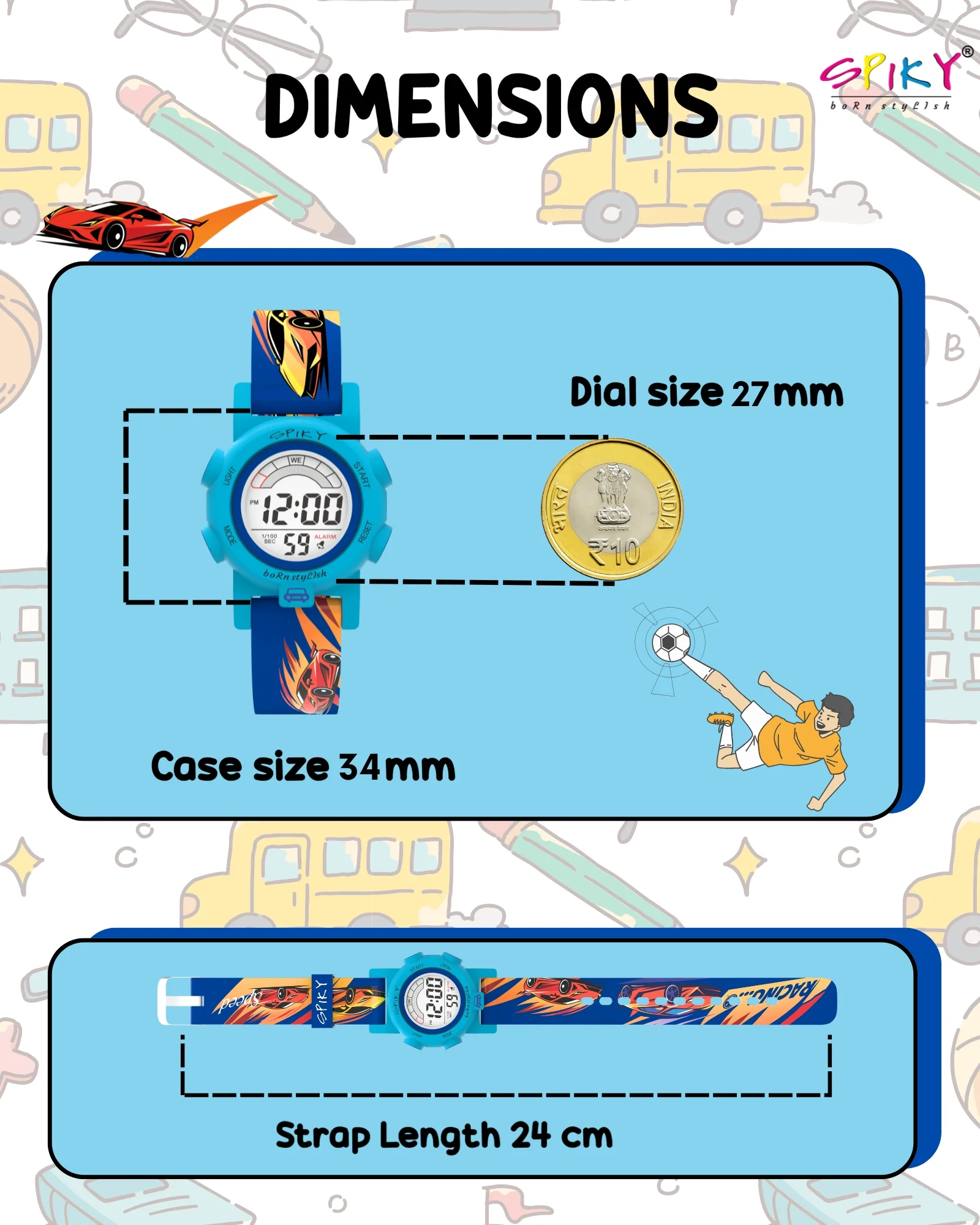 Spiky Multi-functional Digital Sports Watch for Kids Boys and Girls - Image 11