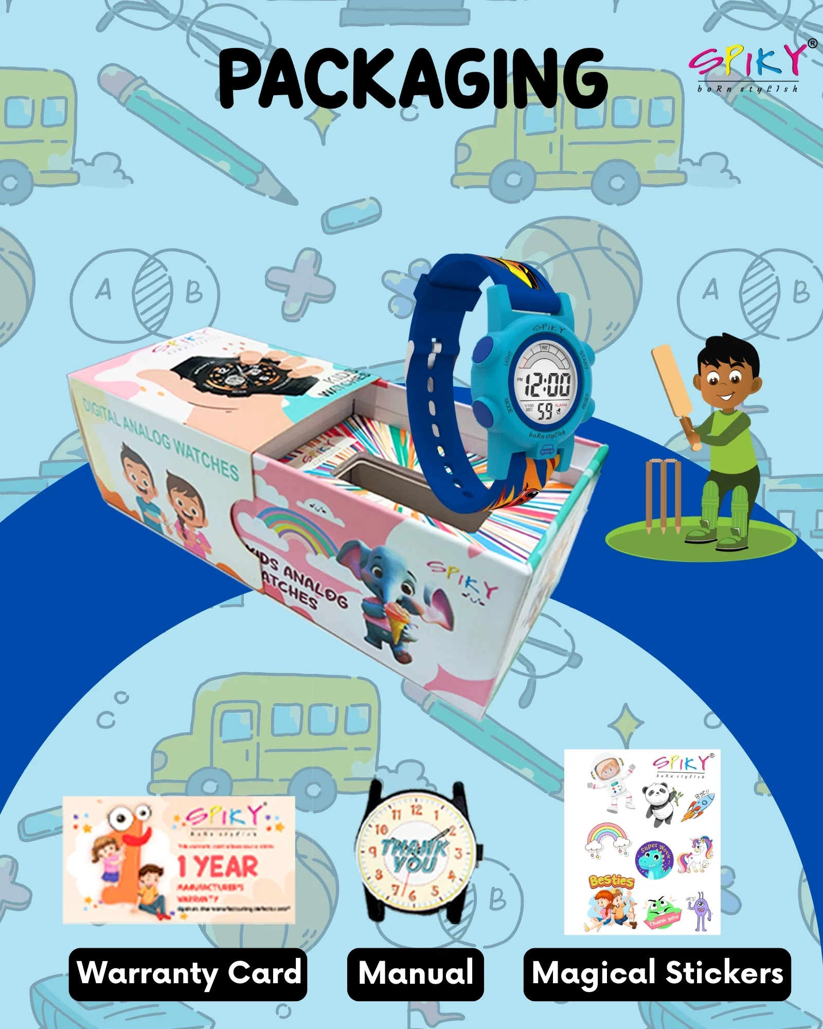 Spiky Multi-functional Digital Sports Watch for Kids Boys and Girls - Image 14