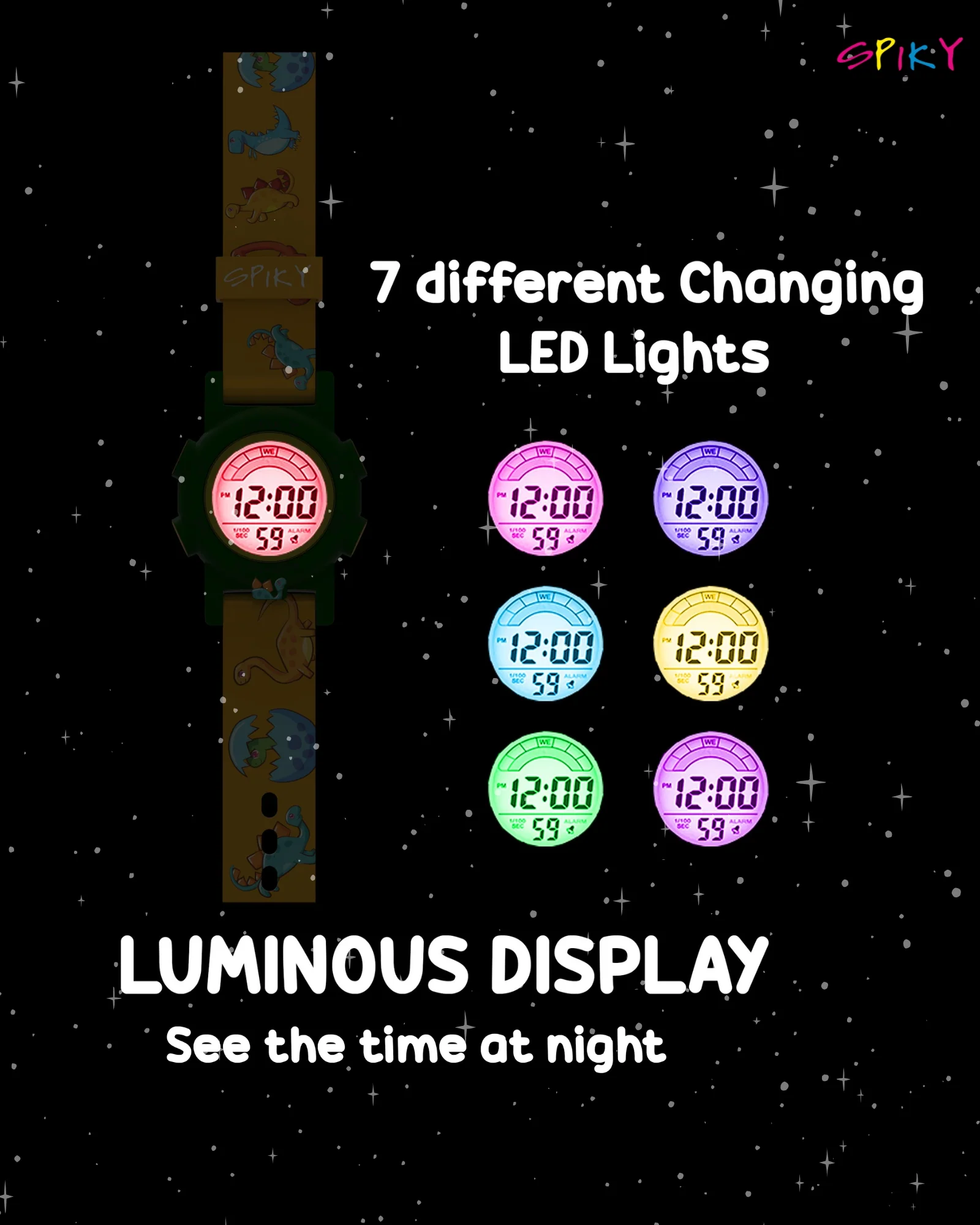 Spiky Multi-functional Digital Sports Watch for Kids Boys and Girls - Image 30